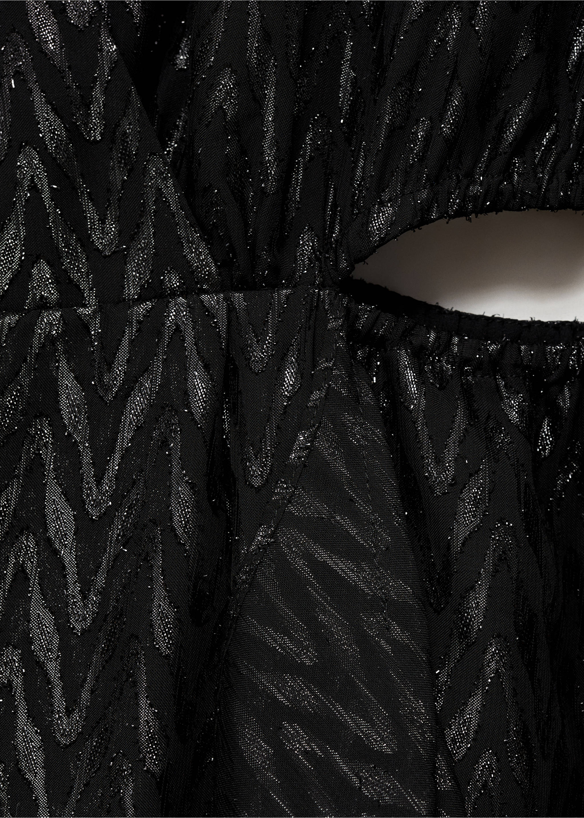 Wrap dress with side slits - Details of the article 8, Black. Ref: 77099065-00.