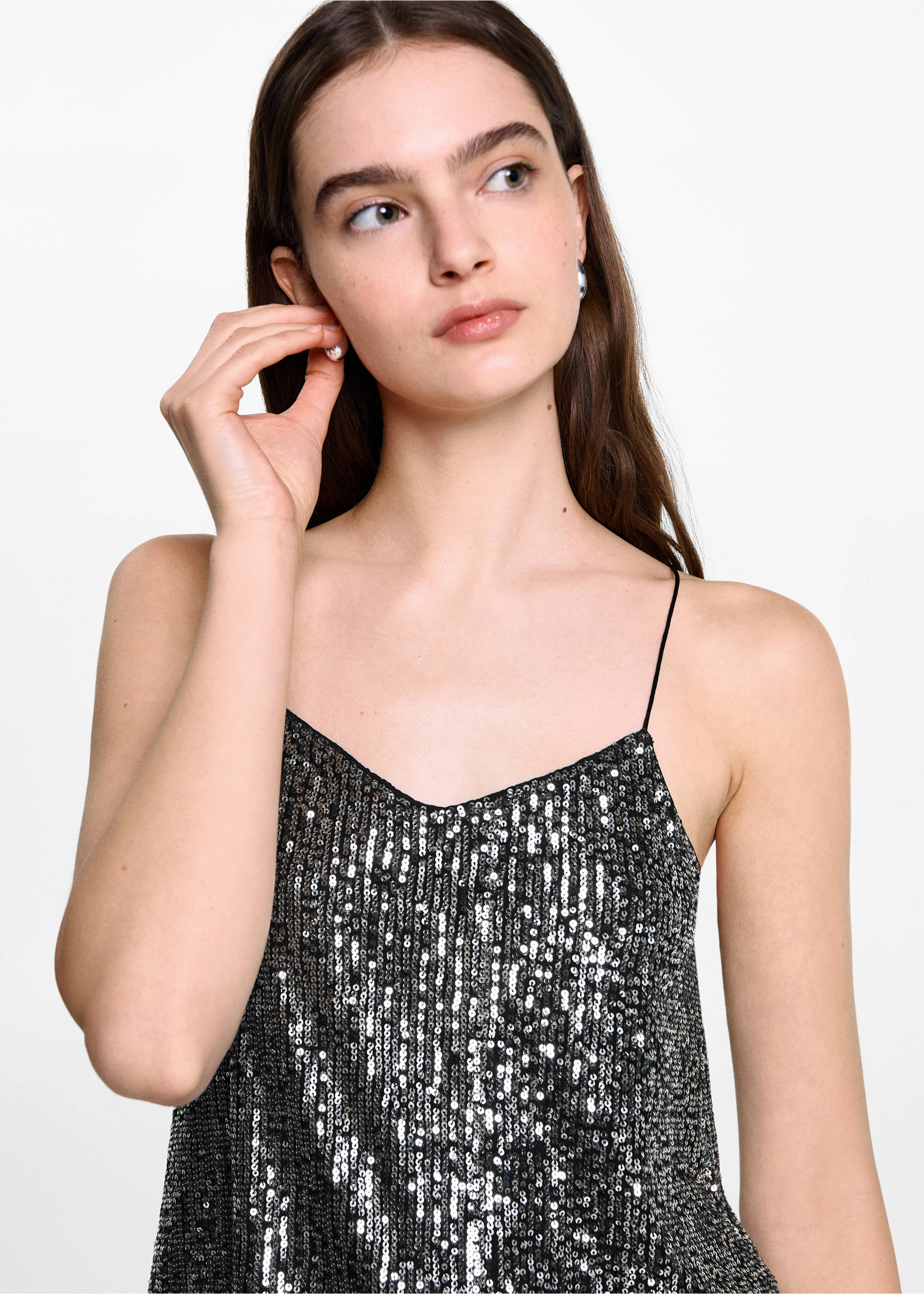 Pailletten-Top - Detail des Artikels 1, Silber. Ref: 77099067-00.