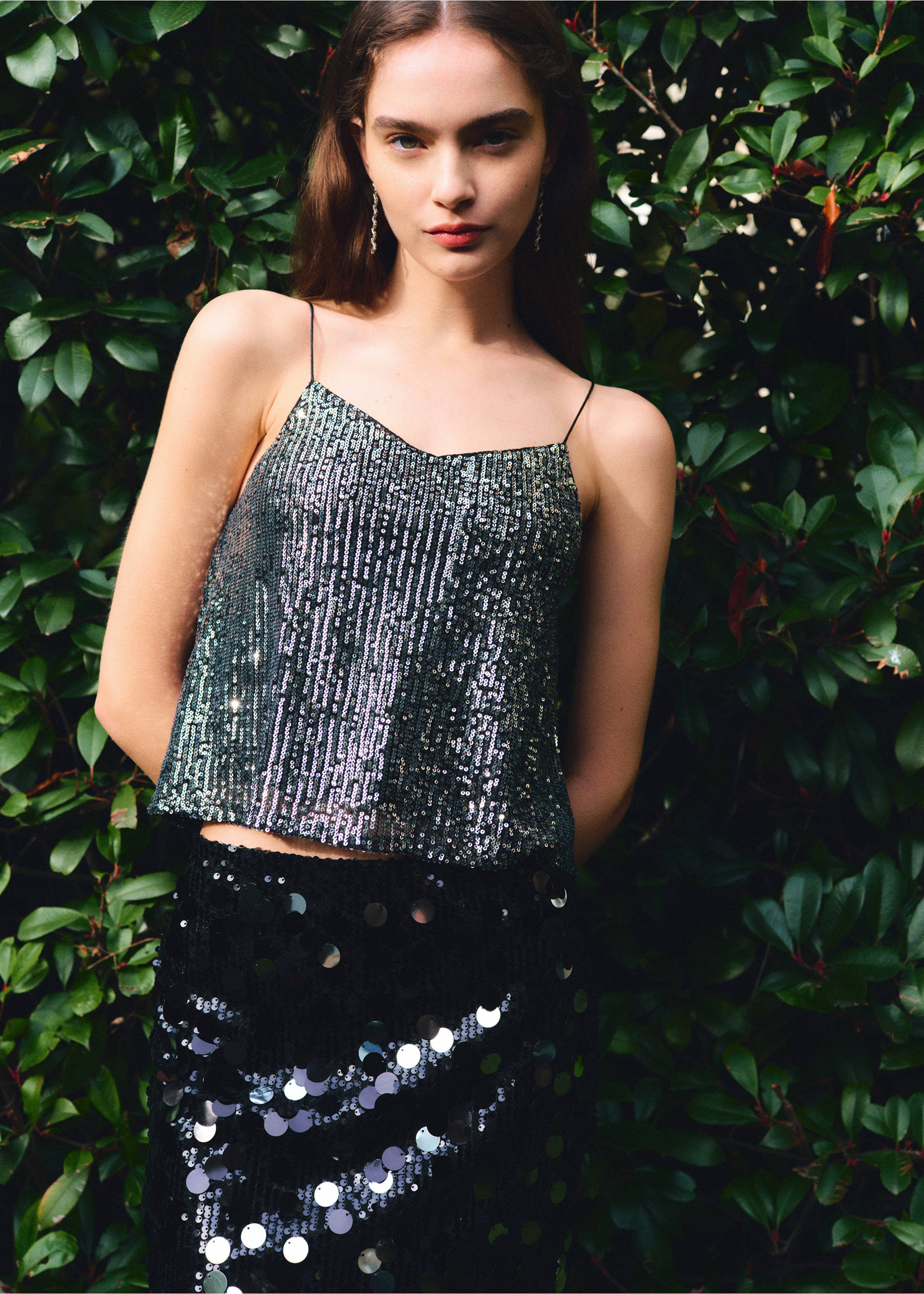 Pailletten-Top - Detail des Artikels 5, Silber. Ref: 77099067-00.