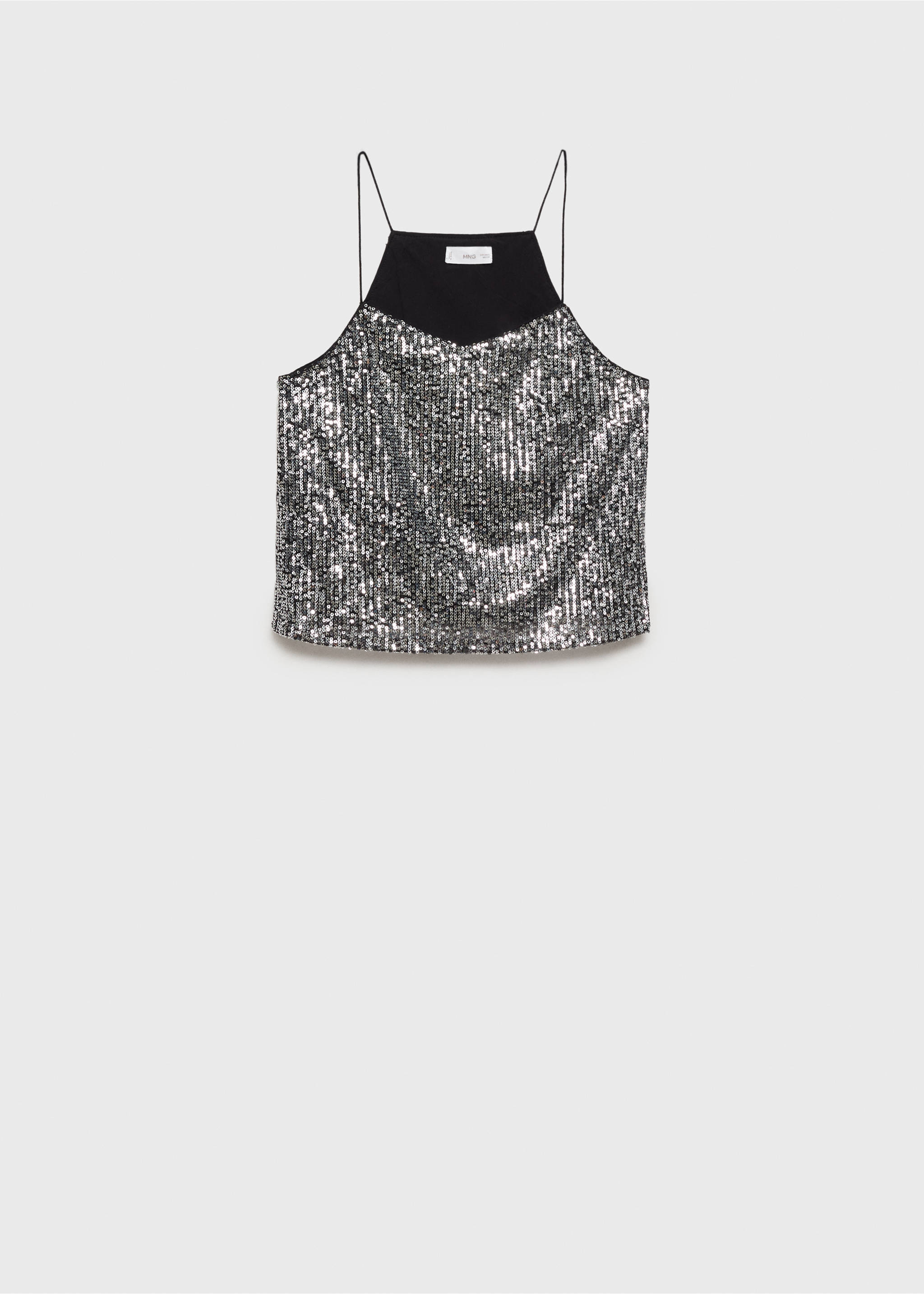 Sequined top - Article without model, Silver. Ref: 77099067-00.