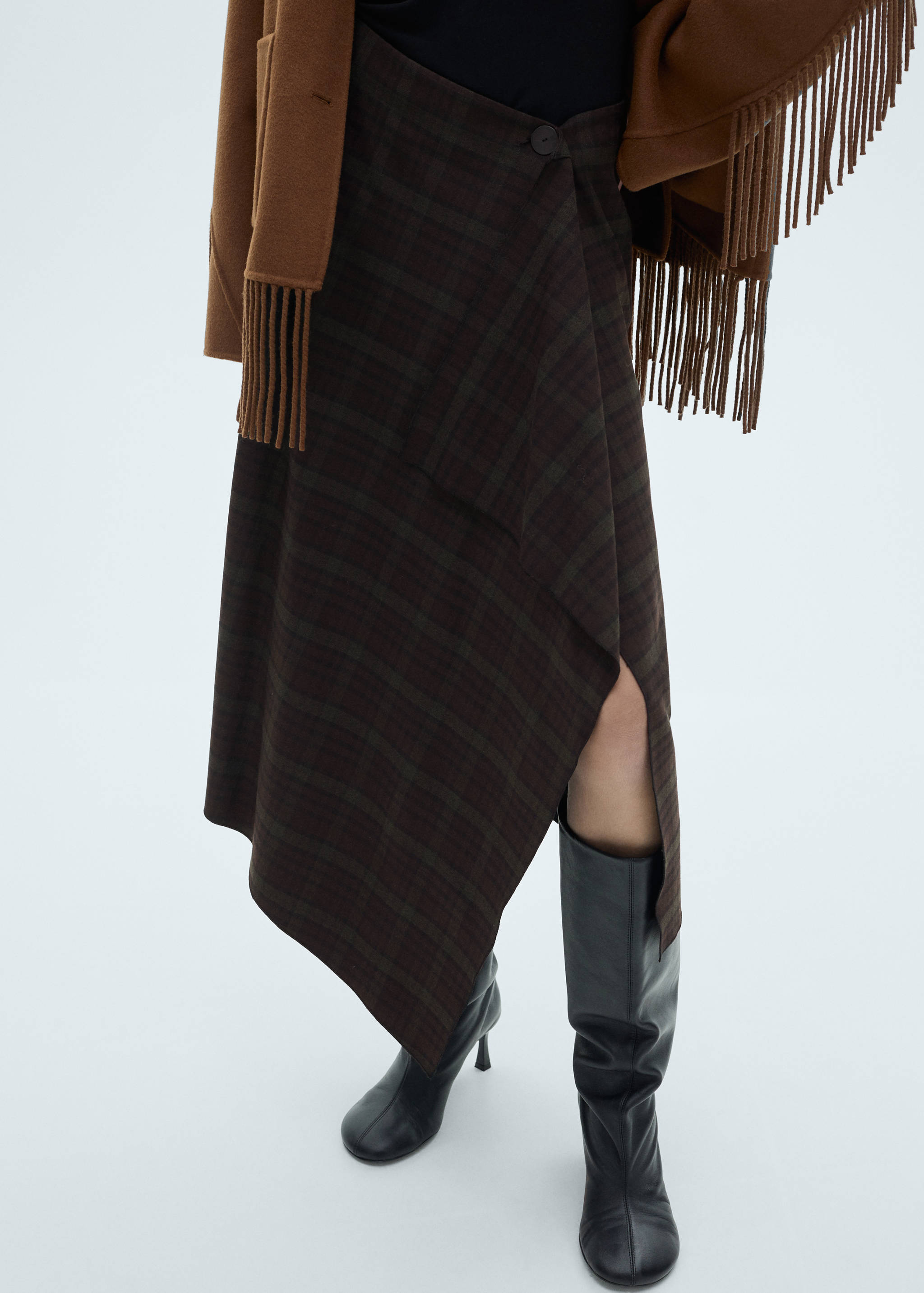 Checked asymmetric skirt - Medium plane