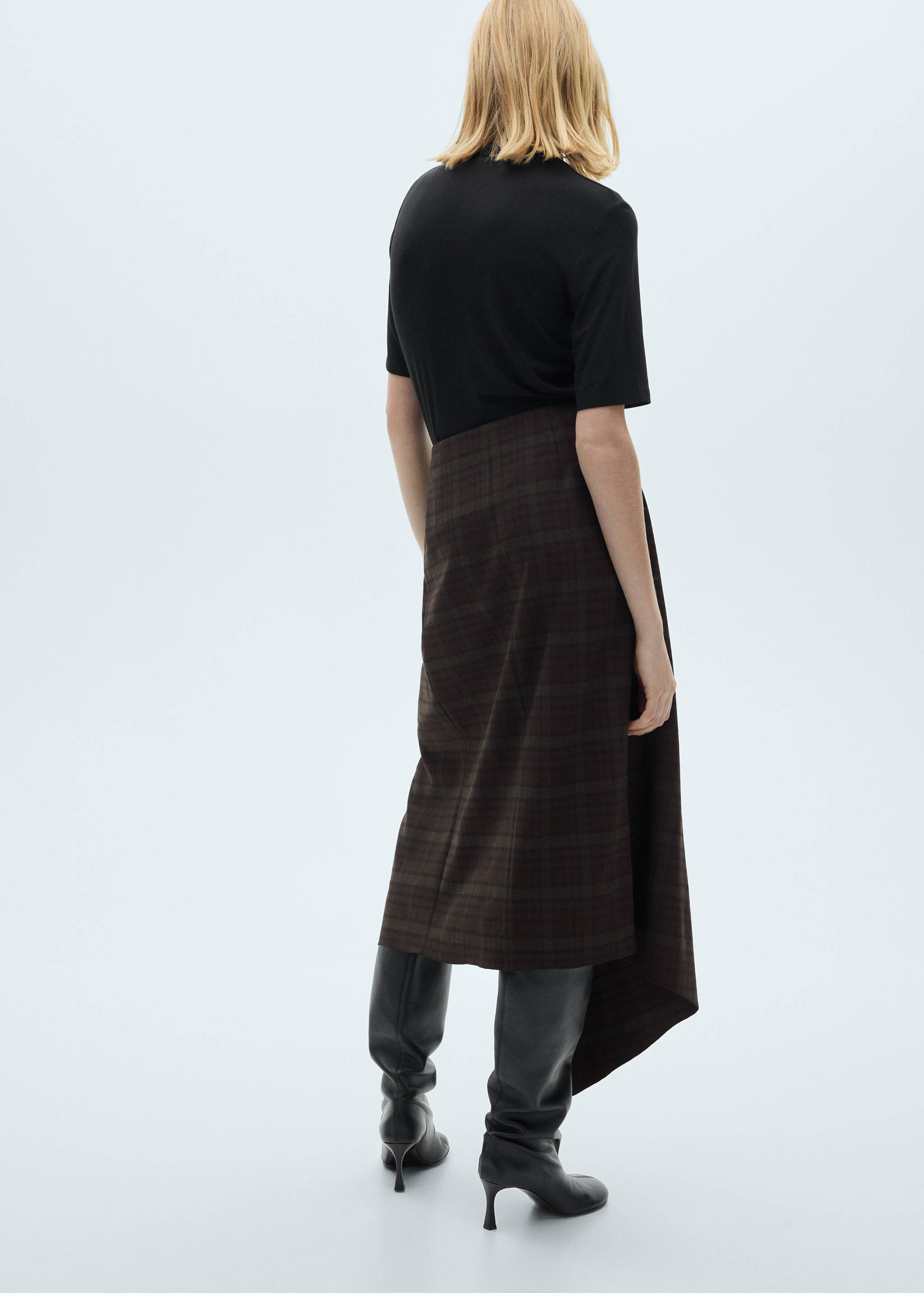 Checked asymmetric skirt - Reverse of the article