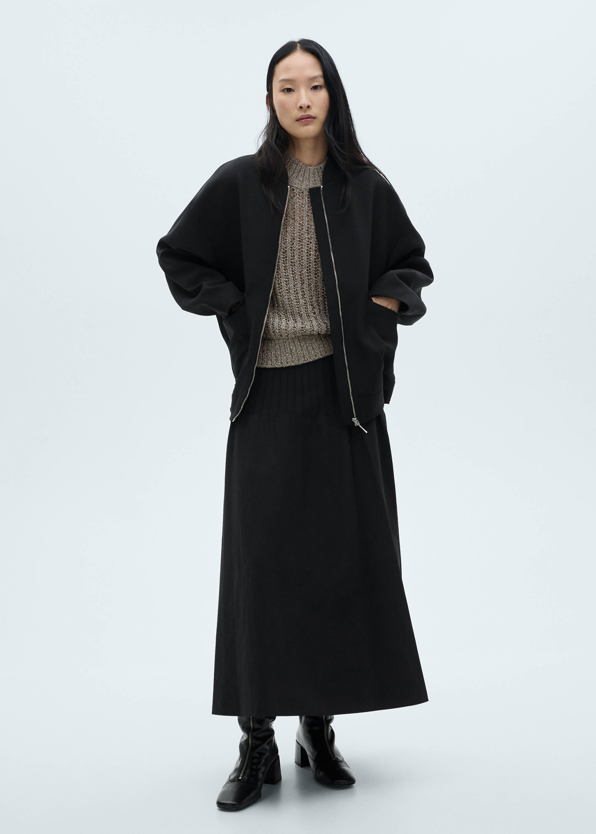 Lurex openwork knitted waistcoat - General plane