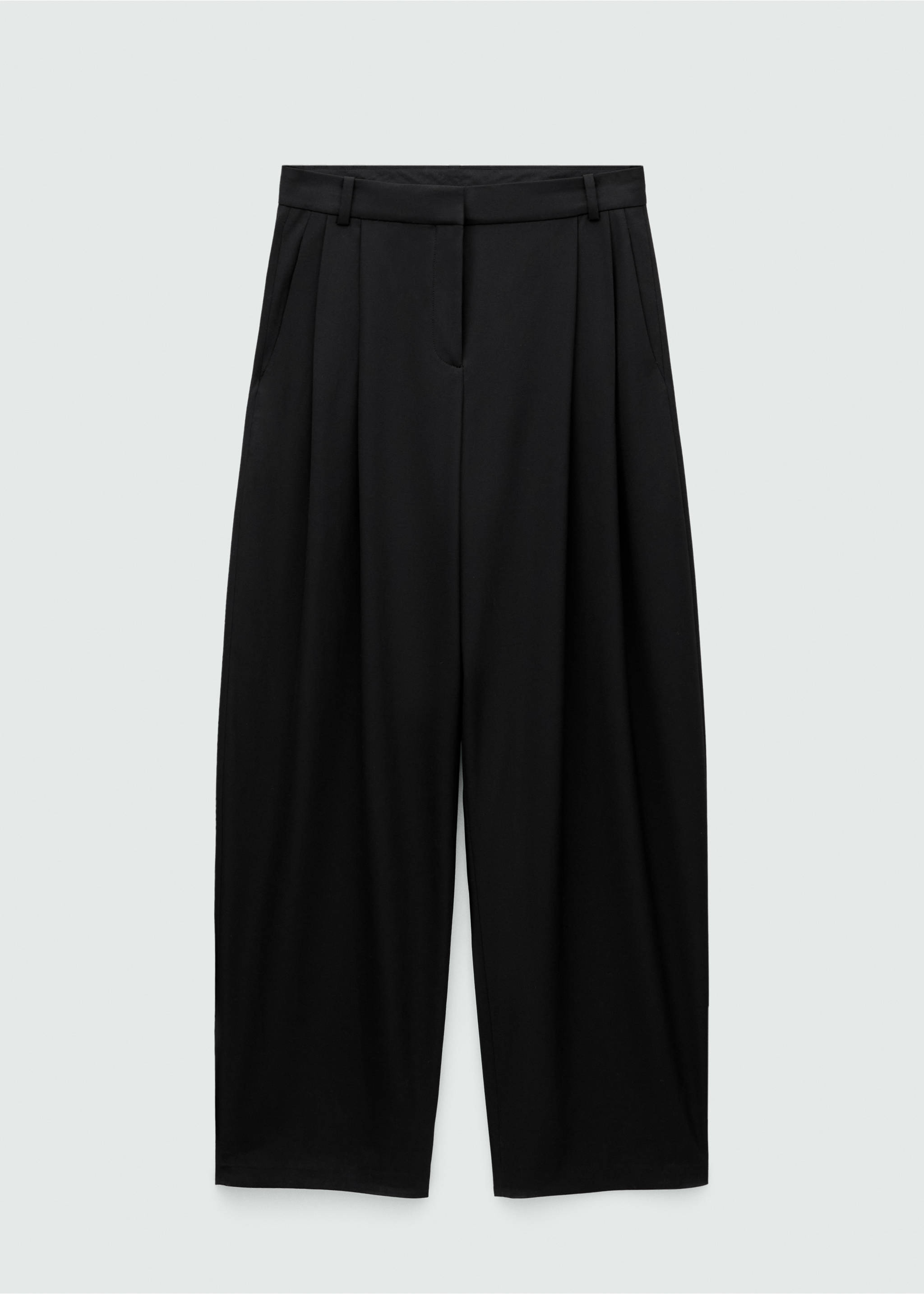 Pleat detail wool trousers - Article without model, Black. Ref: 77099070-00.