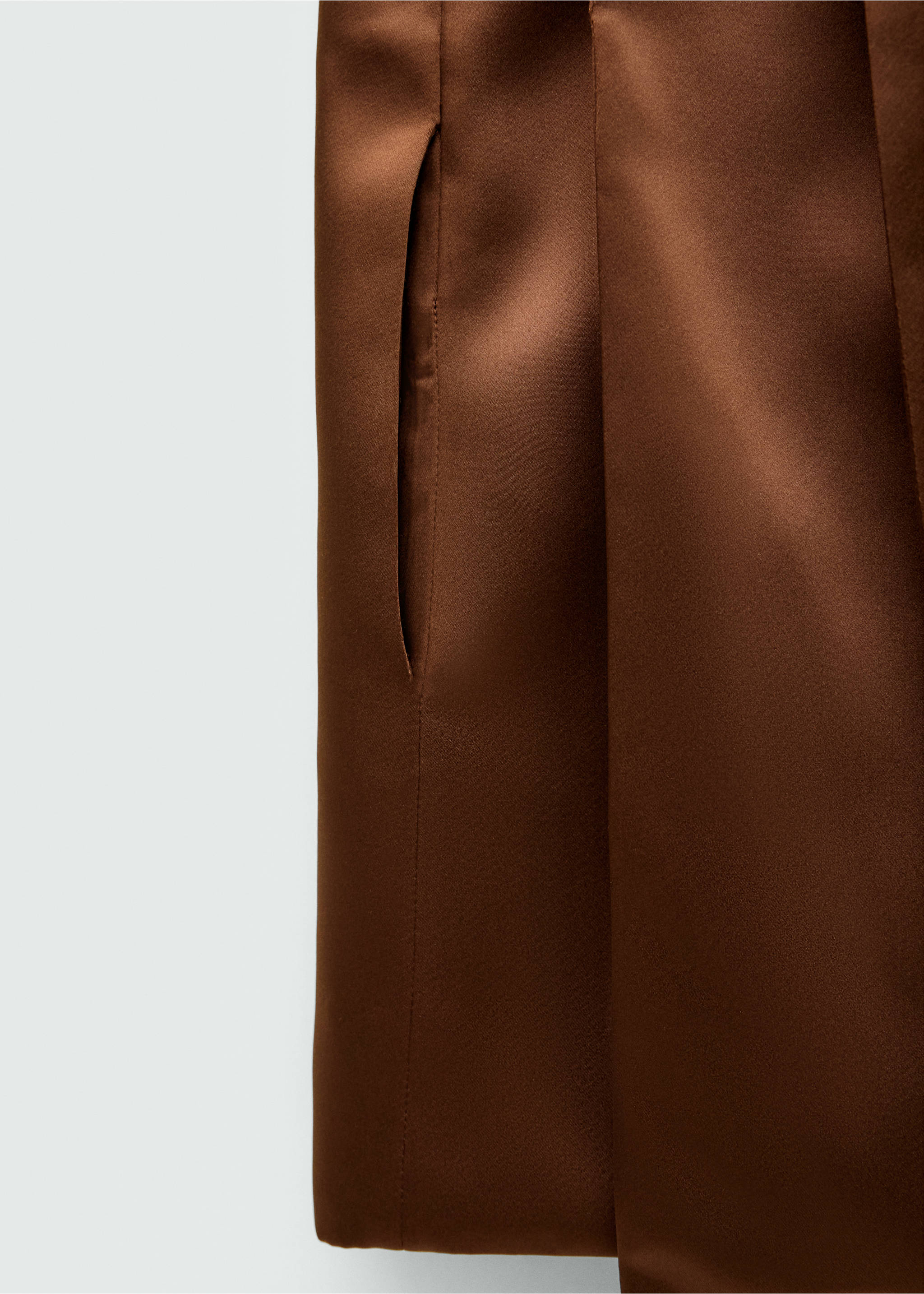 Short strapless satin dress - Details of the article 0, Brown. Ref: 77099075-00.