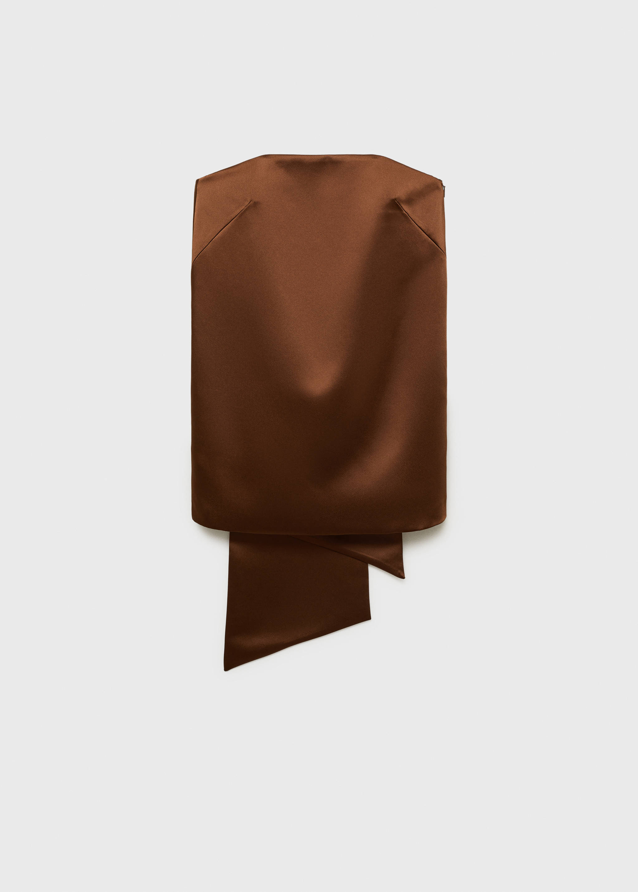 Short strapless satin dress - Article without model