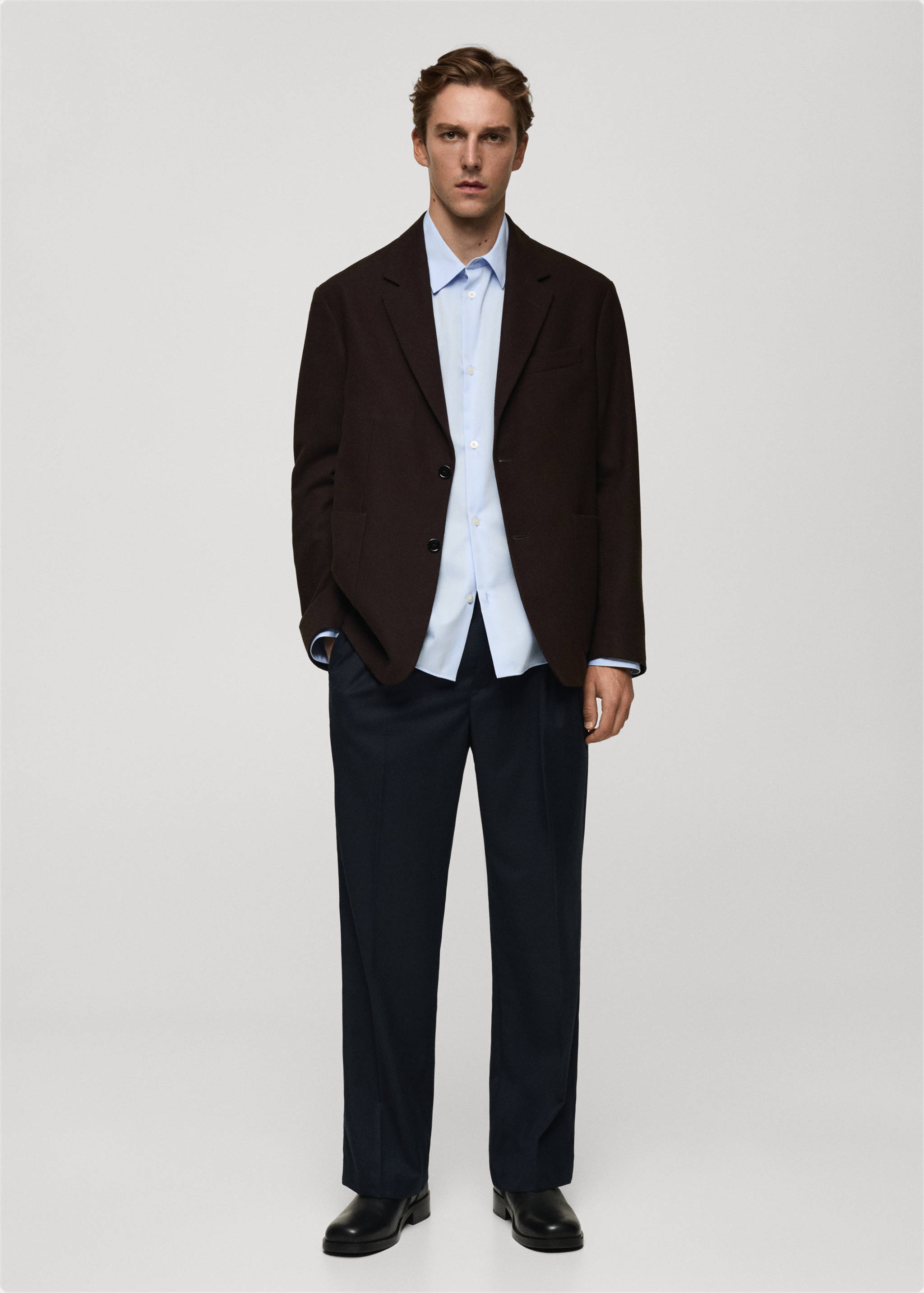 Recycled wool regular-fit jacket - General plane
