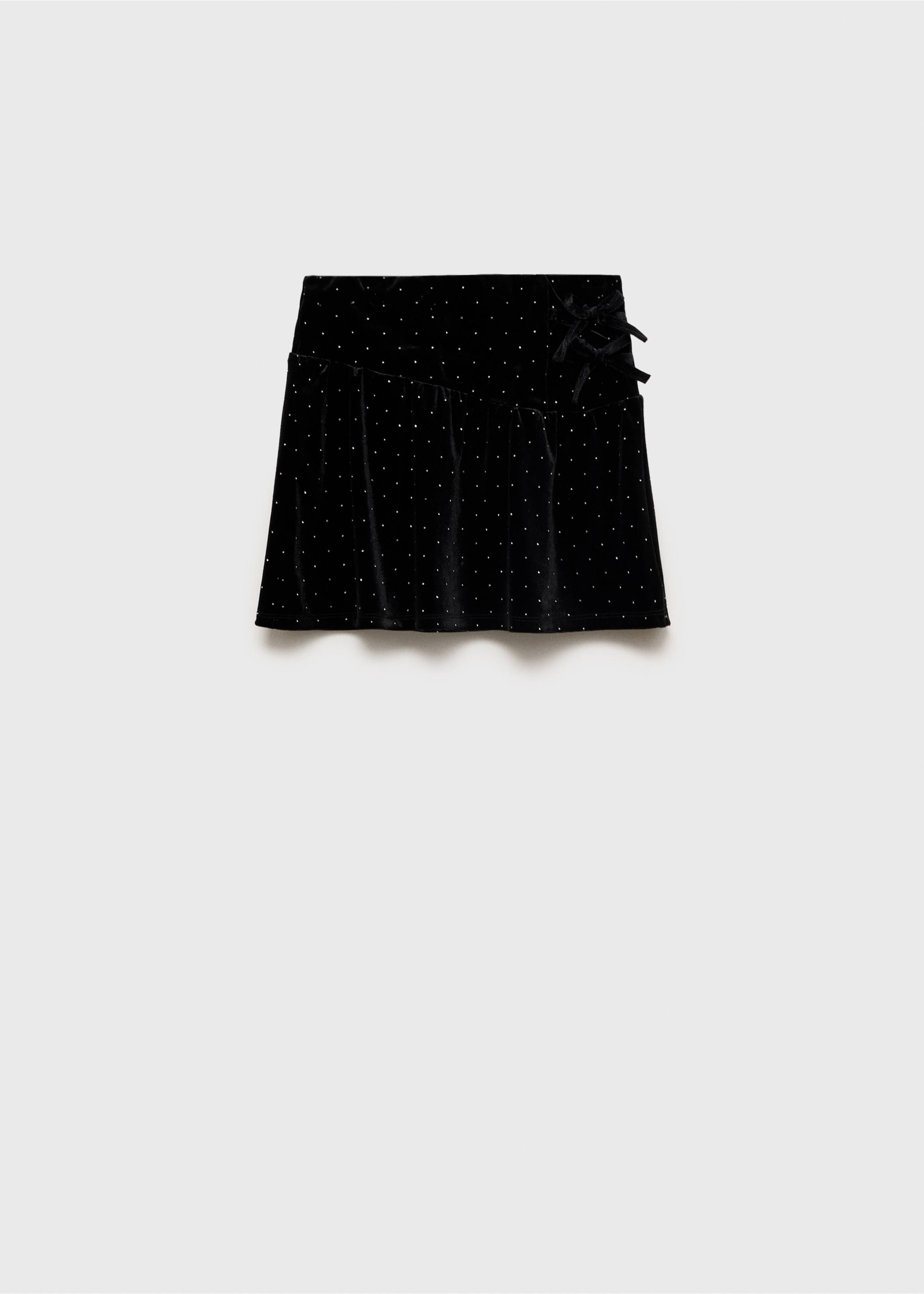 Rhinestone velvet skirt - Article without model, Black. Ref: 77099234-00.