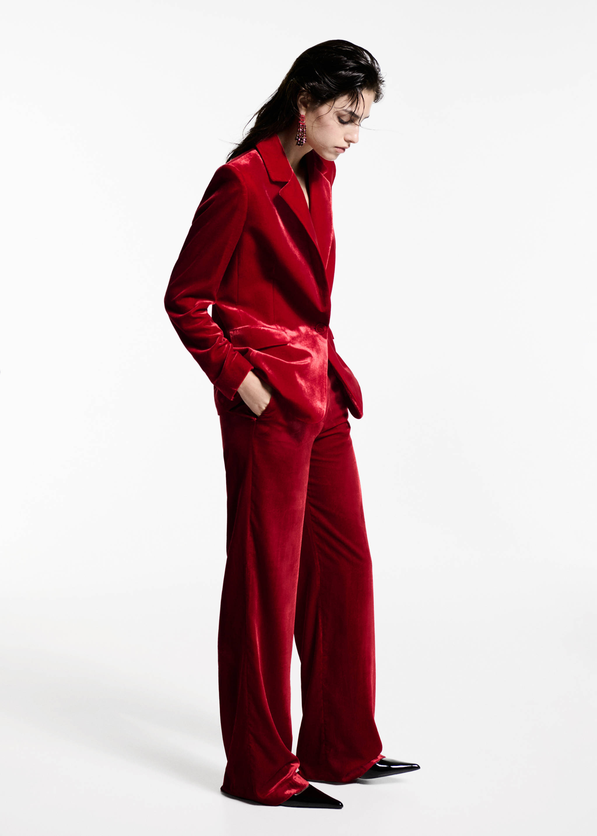 Pantaloni de costum din catifea - Plan general