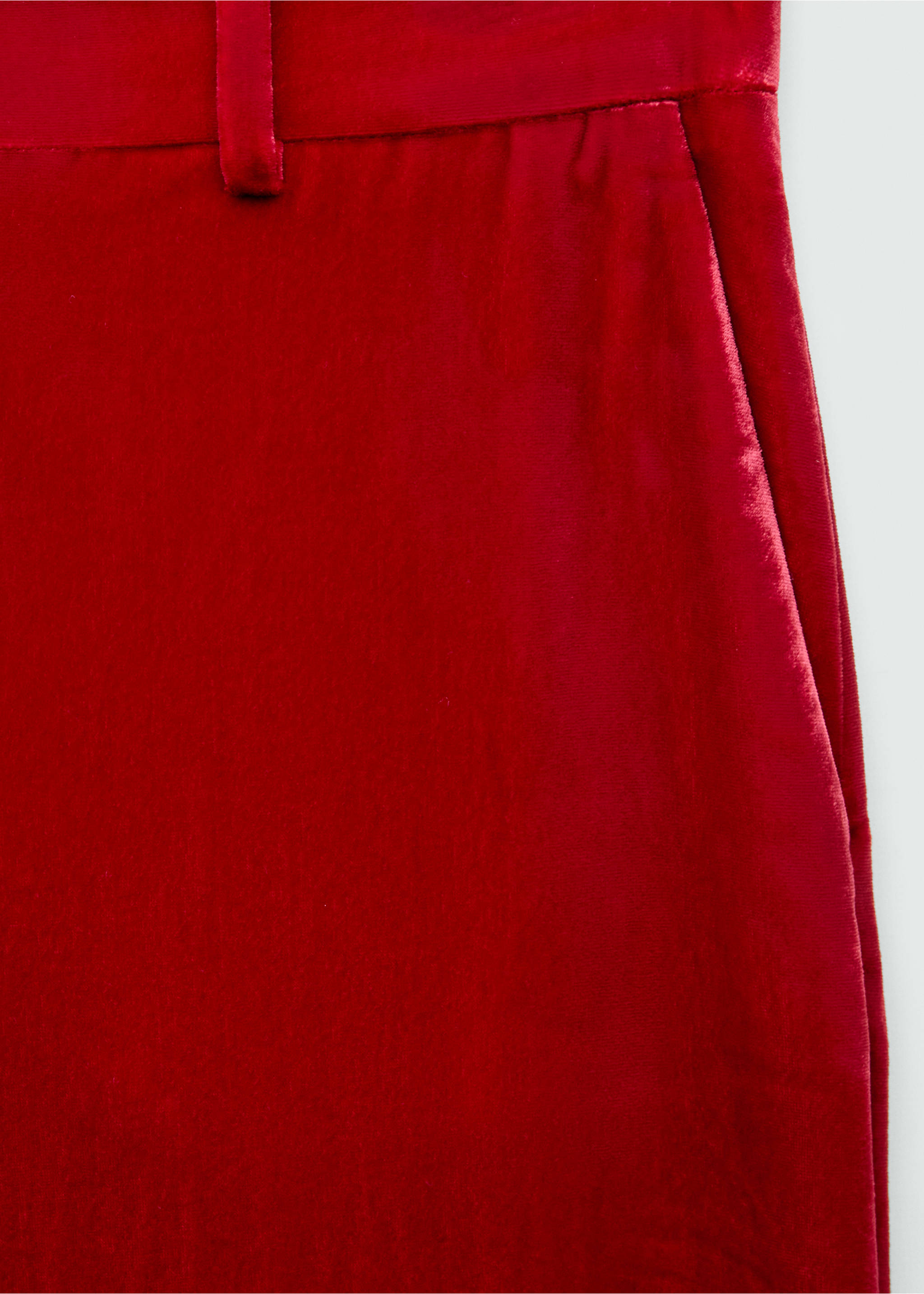 Velvet suit trousers - Details of the article 8, Strawberry. Ref: 77099236-00.