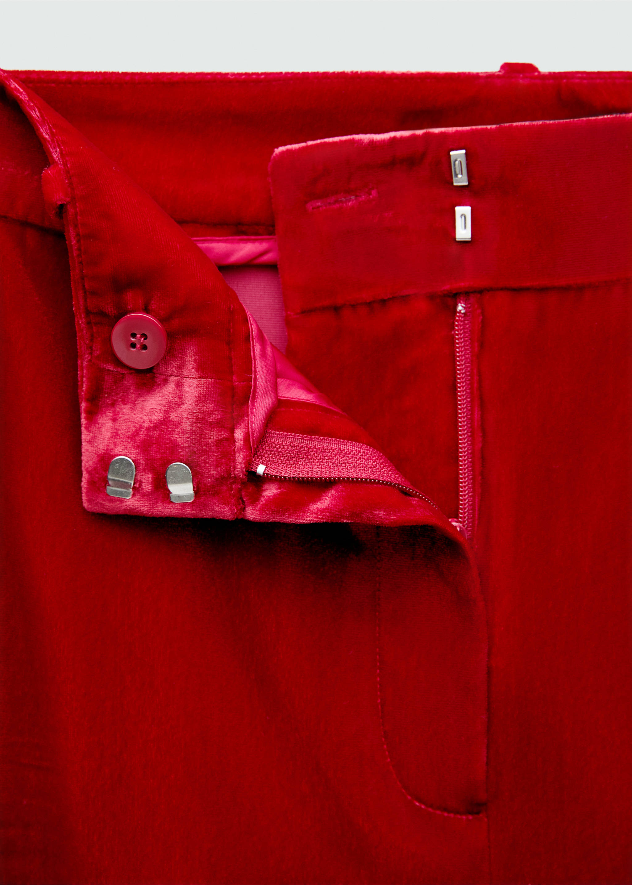 Velvet suit trousers - Details of the article 0, Strawberry. Ref: 77099236-00.