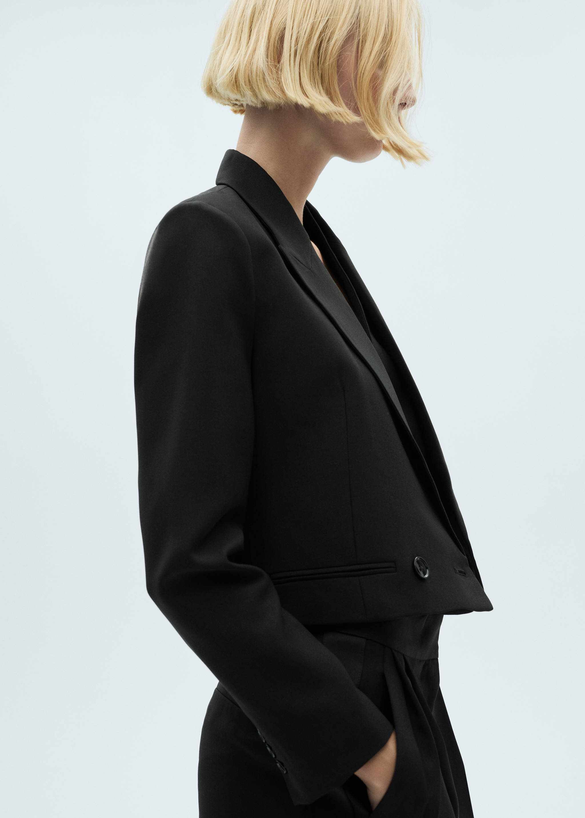 Rövidre vágott blézer dupla gombolással - A termék adatai 6