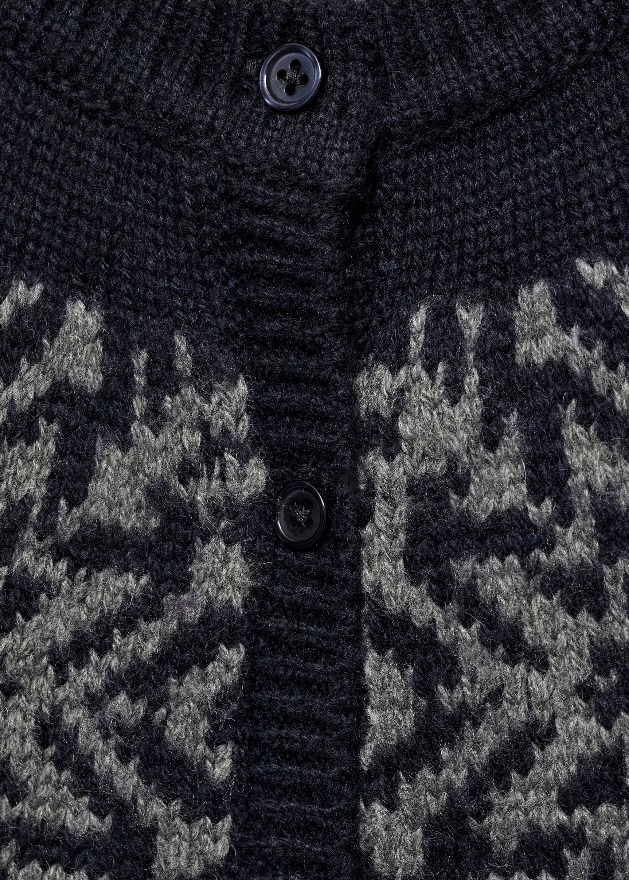 Button jacquard cardigan - Details of the article 8, Dark Navy. Ref: 77099241-00.
