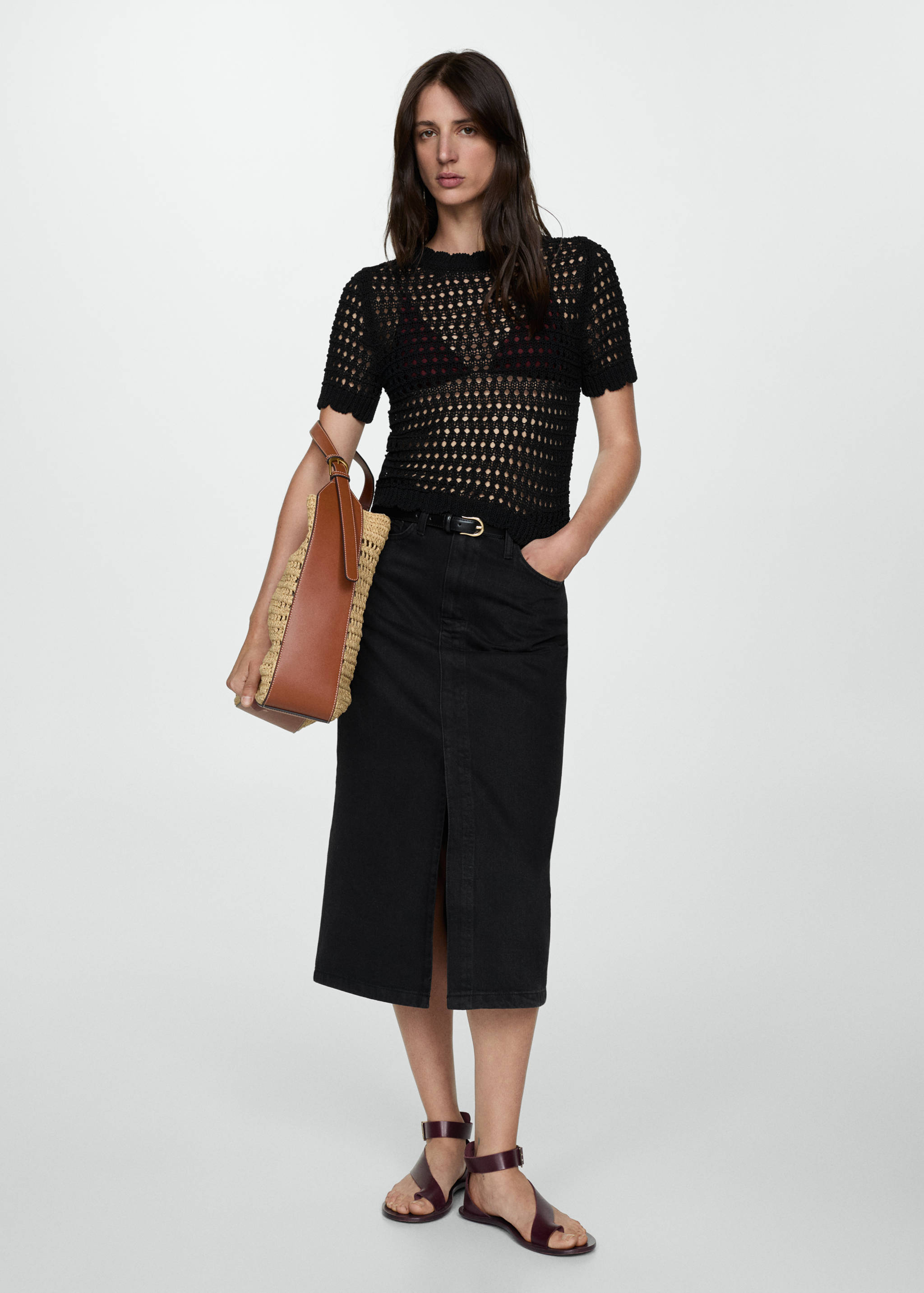 Falda vaquera abertura - Plano general