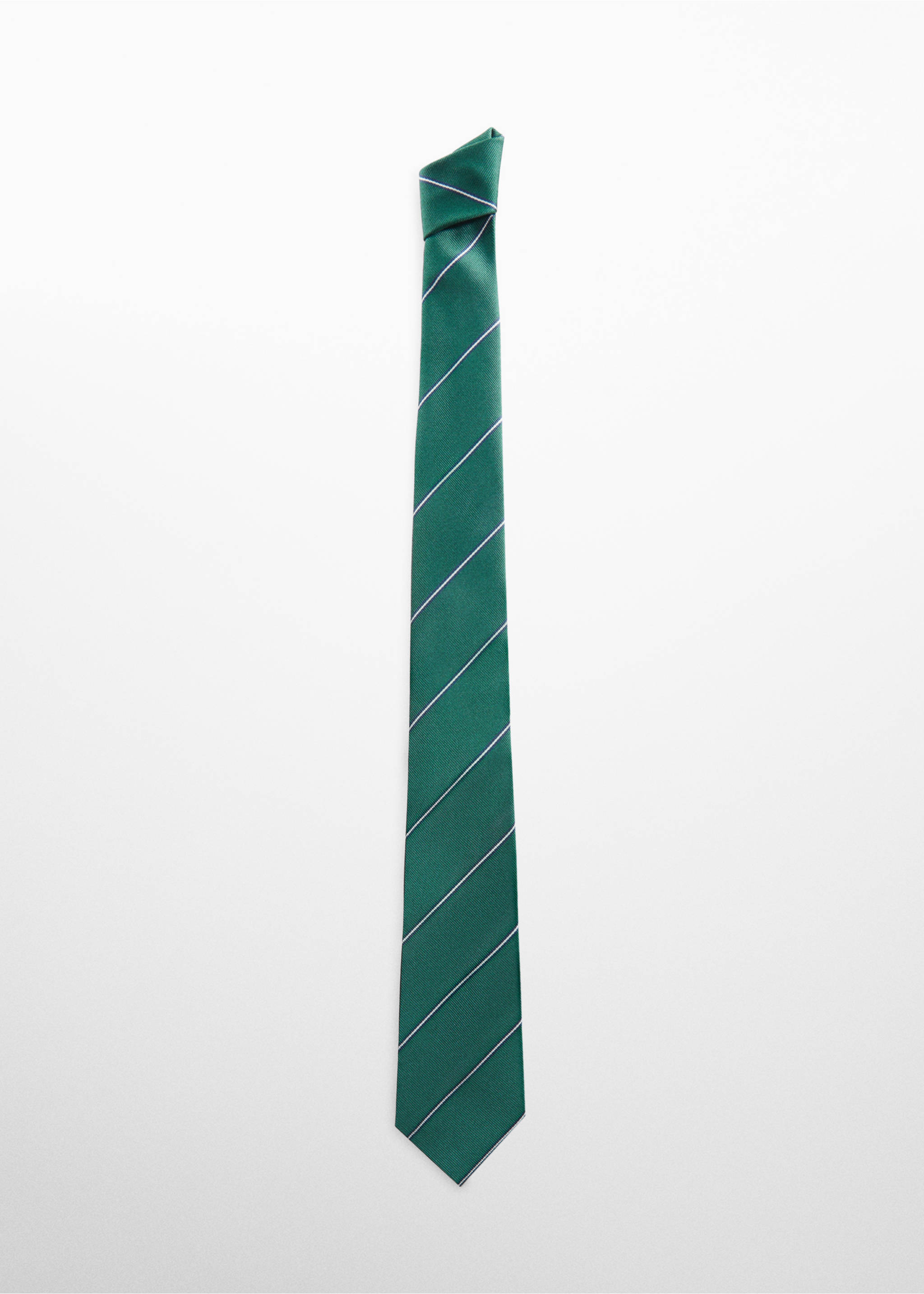 Stripes printed tie - Article without model, Dark Green. Ref: 77102005-00.