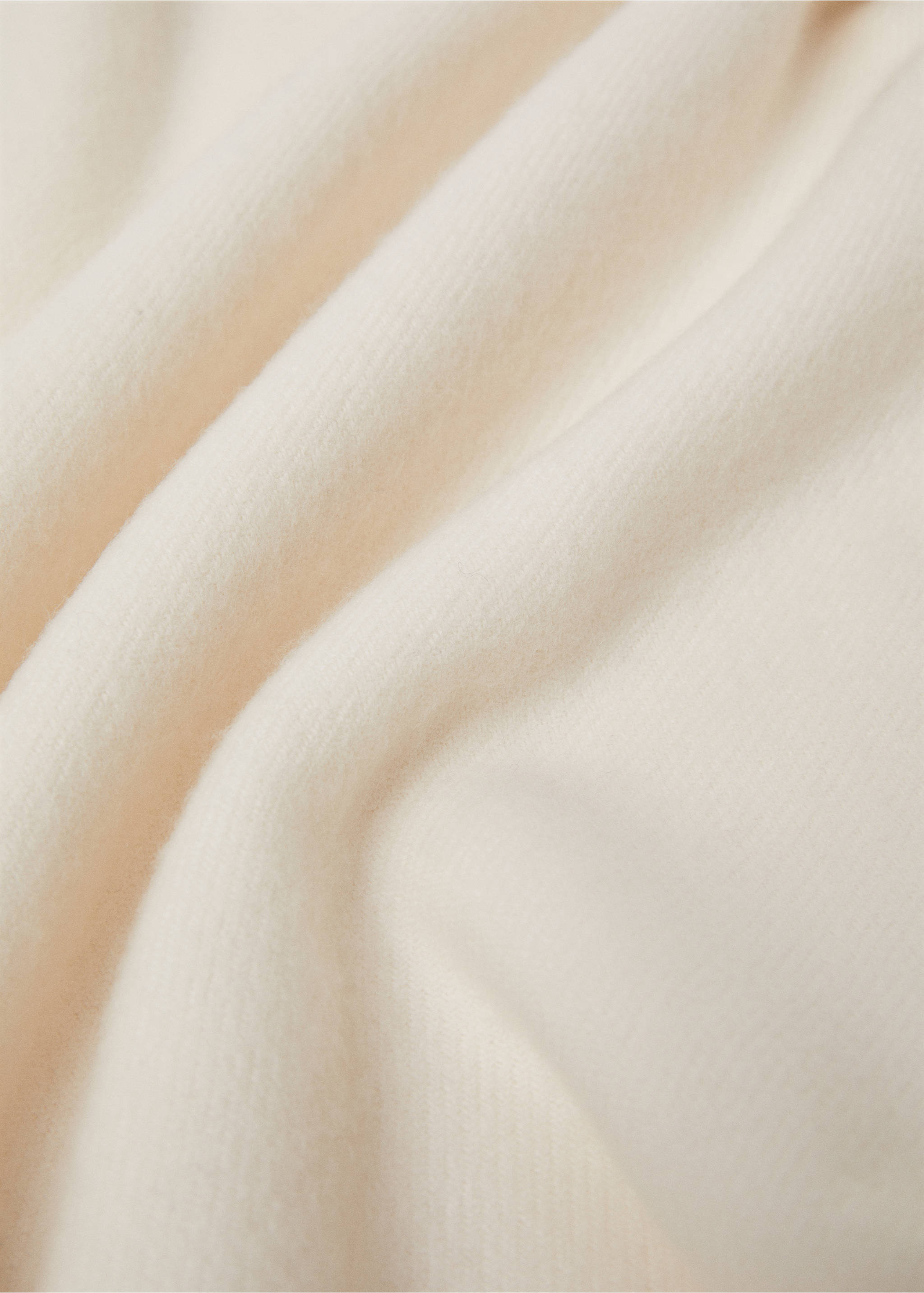 Soft wool and cashmere blanket - Details of the article 2, Off White. Ref: 77106317-00.