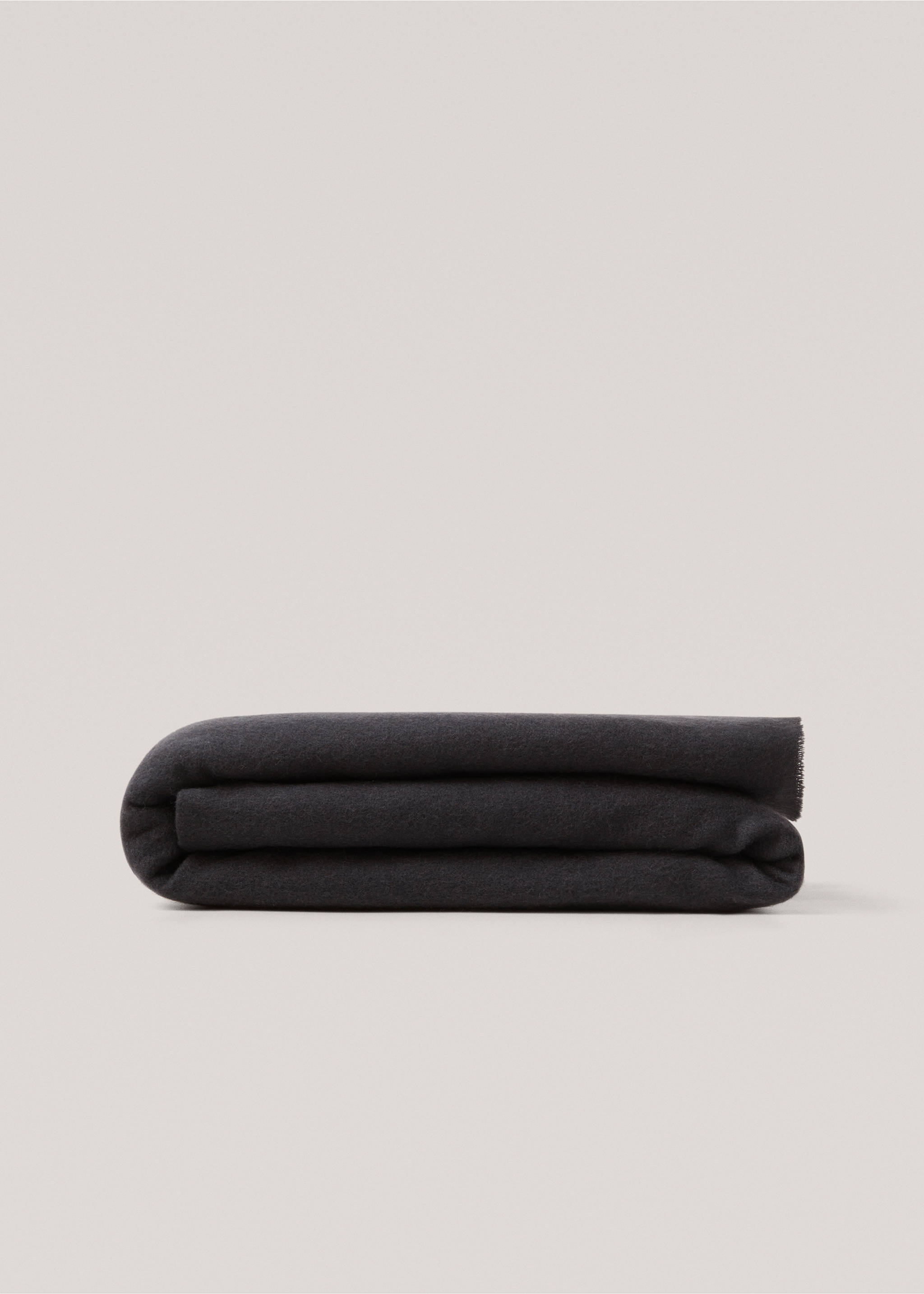 Soft wool and cashmere blanket - Article without model, Charcoal. Ref: 77106317-00.