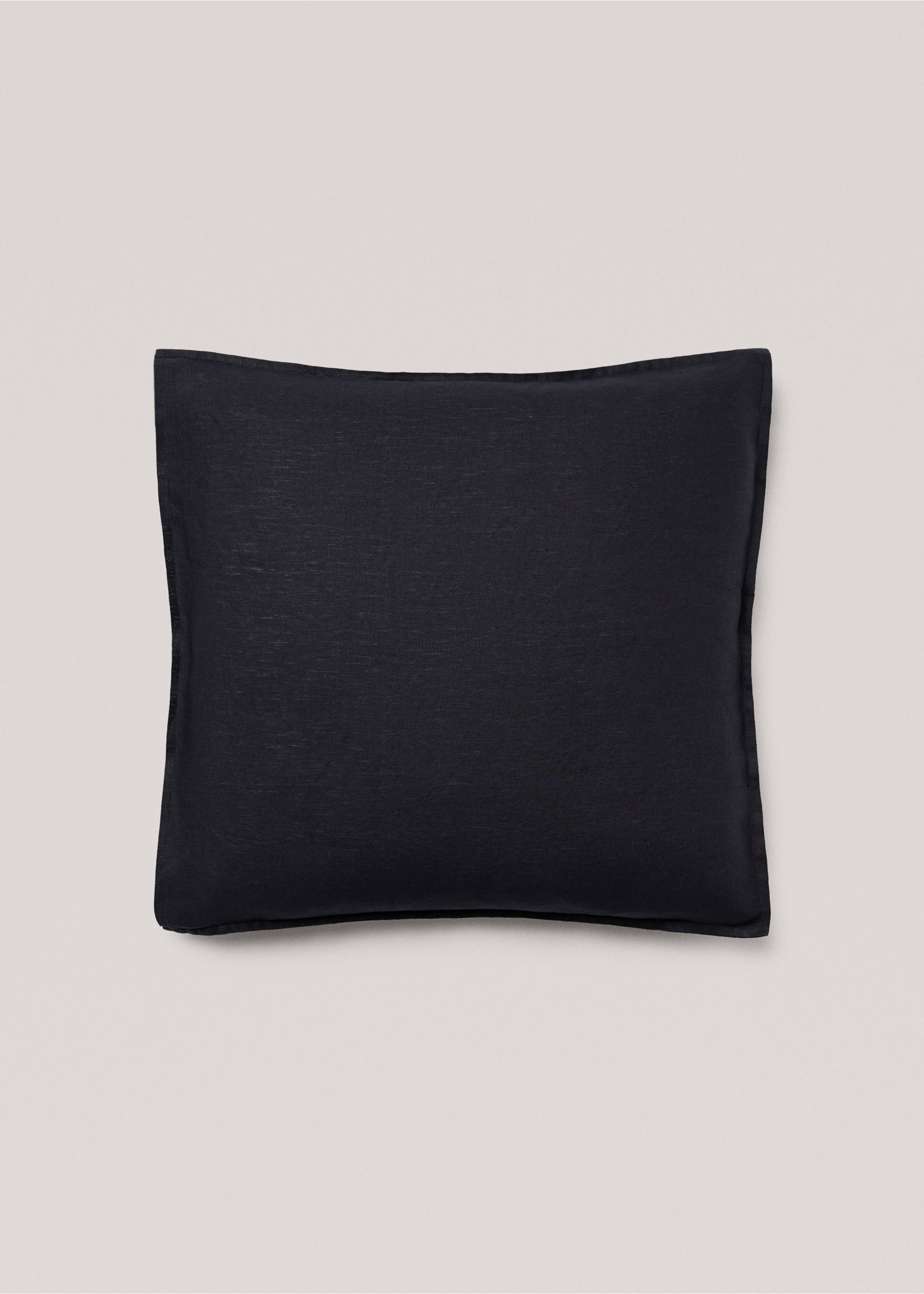 100% linen cushion cover 60x60cm - Article without model, Dark Navy. Ref: 77136318-00.