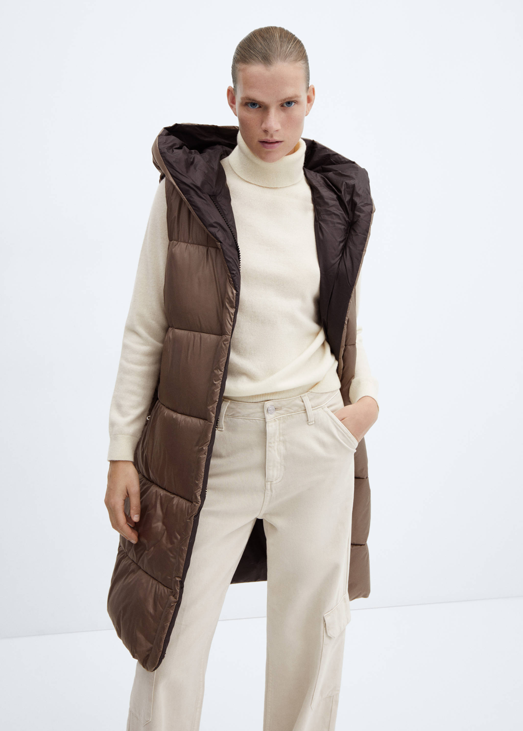 Long puffer vest - Medium plane