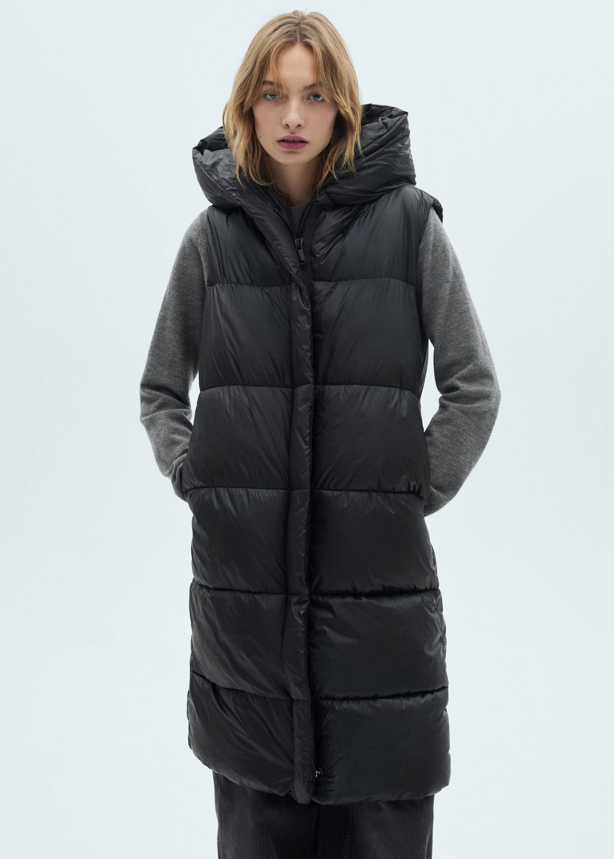 Long puffer vest - Medium plane