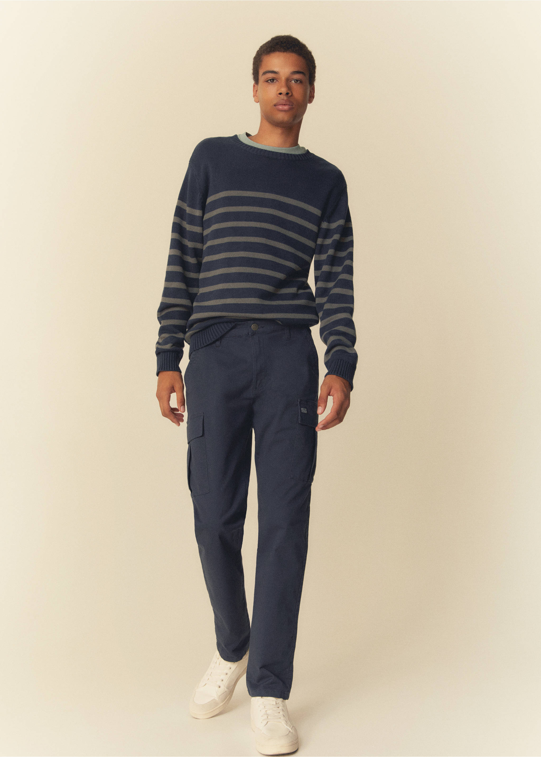 Lace-up leather sneakers - Details of the article 5, Off White. Ref: 77183256-00.