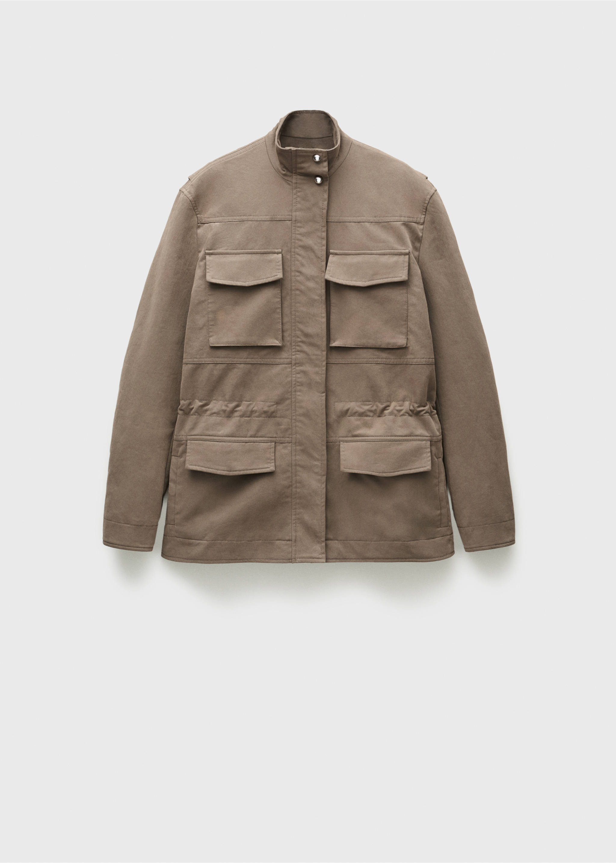 Turtleneck parka with pockets - Article without model, Medium Brown. Ref: 77947938-00.