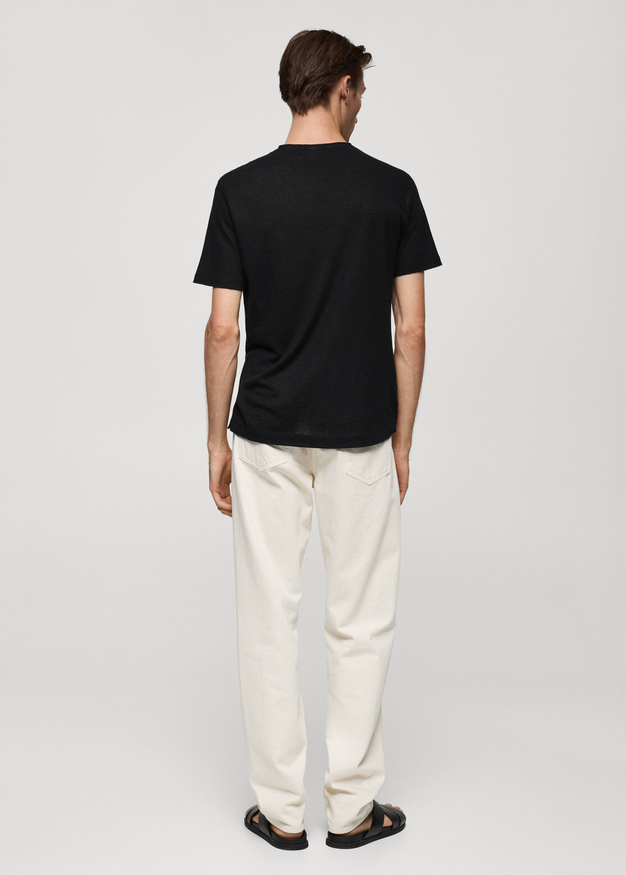 Regular-fit linen t-shirt - Reverse of the article