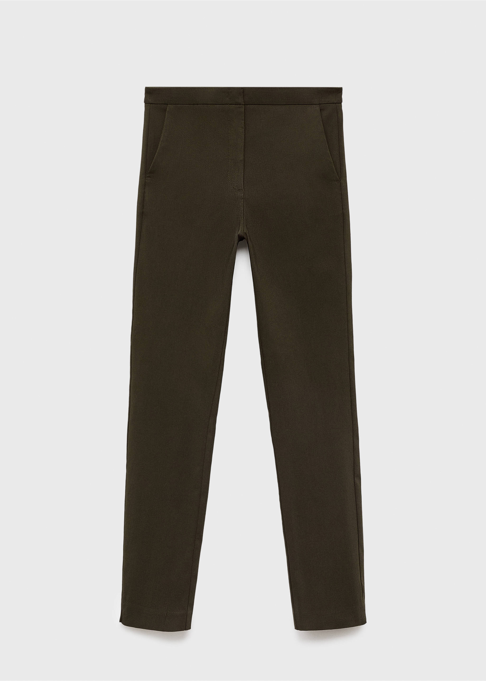 Crop skinny trousers - Article without model, Khaki. Ref: 83700555-00.