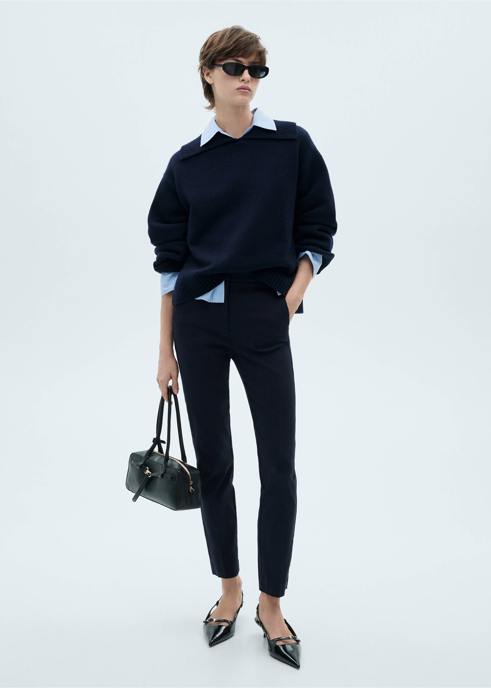 Pantaloni skinny crop - Piano generale, Blu marino scuro. Ref: 83700555-00.