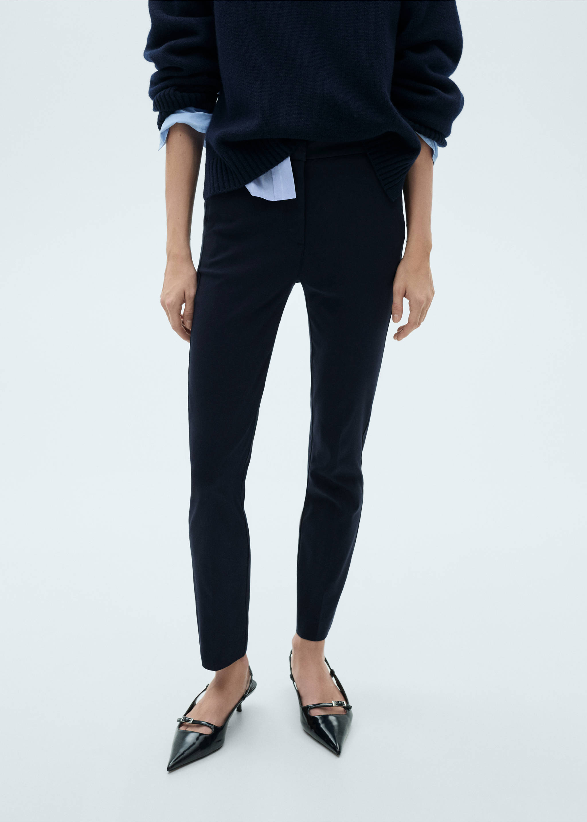 Pantaloni skinny crop - Piano medio, Blu marino scuro. Ref: 83700555-00.