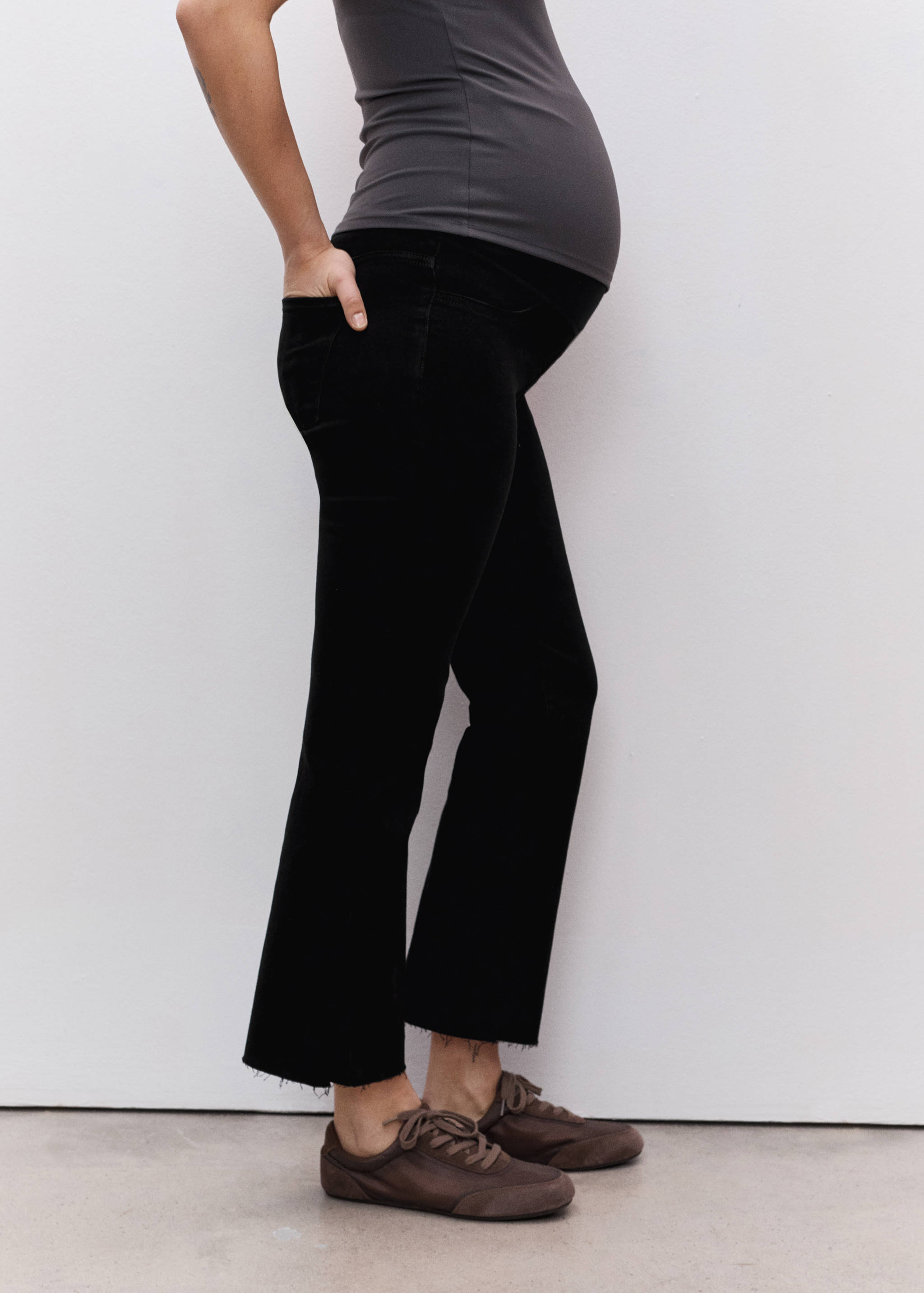 Maternity flared cropped jeans - Medium plane