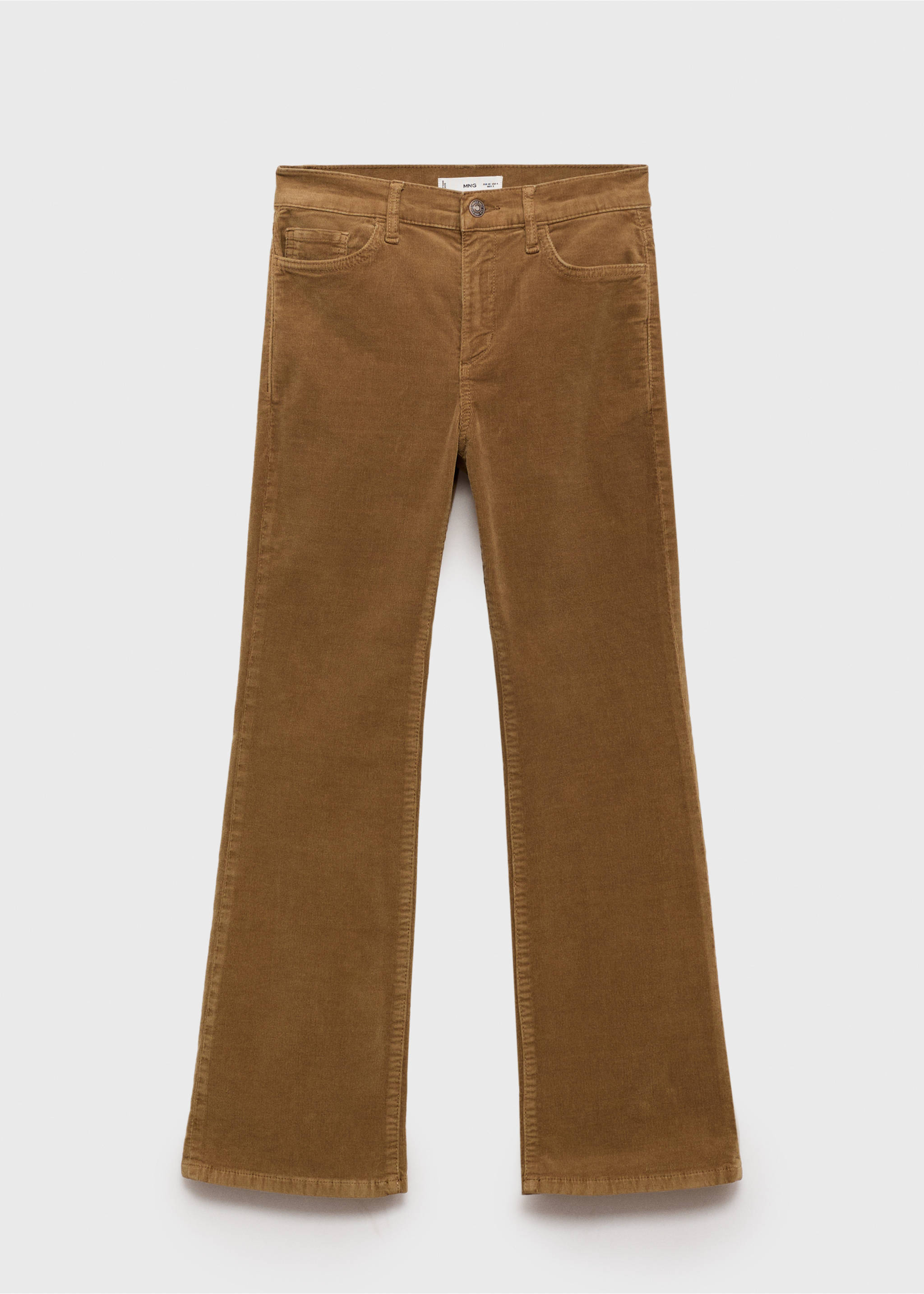 Sienna flared cropped corduroy trousers - Article without model, Medium Brown. Ref: 87000220-00.