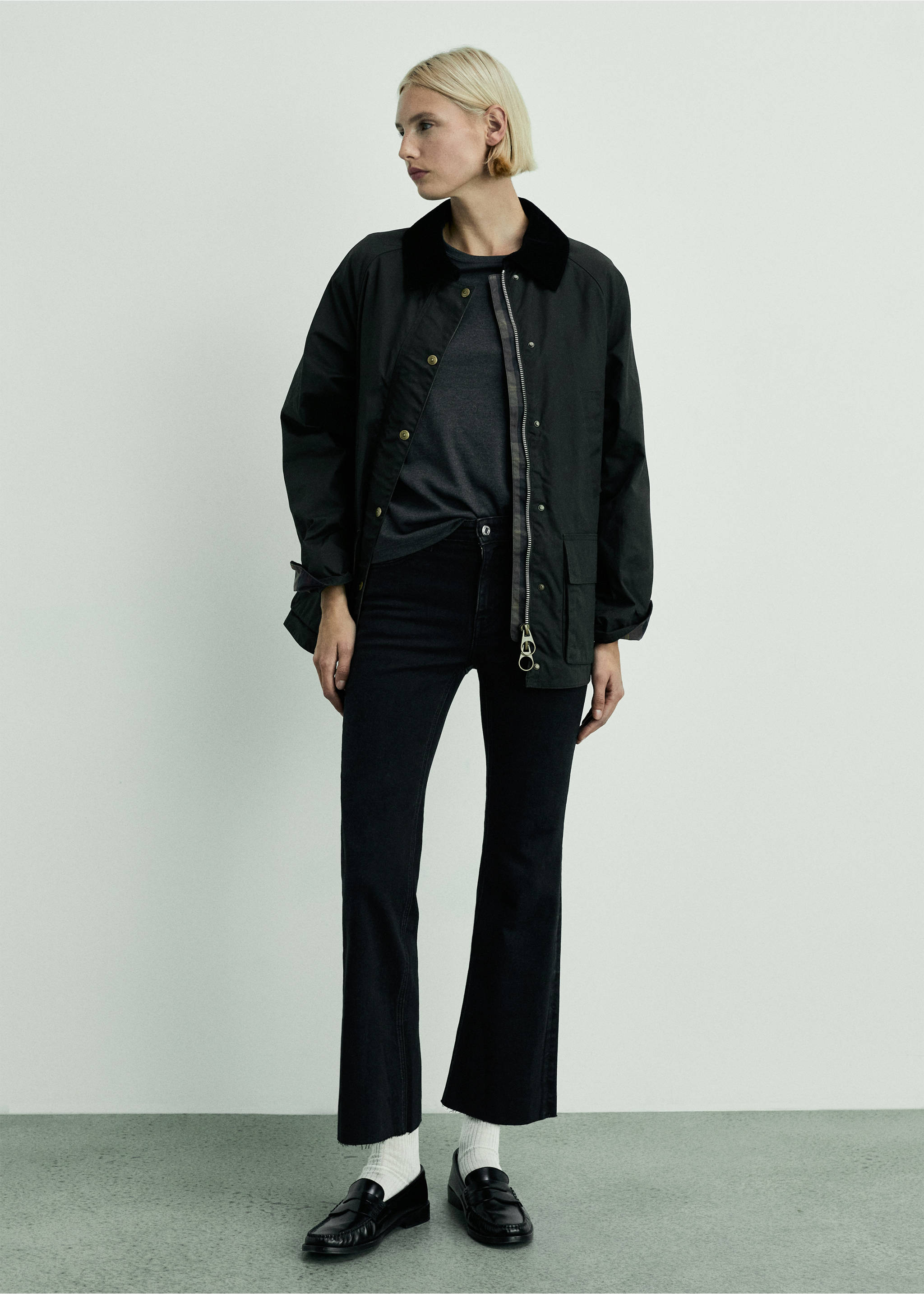 Sienna flared cropped jeans - General plane, Black denim. Ref: 87000223-00.