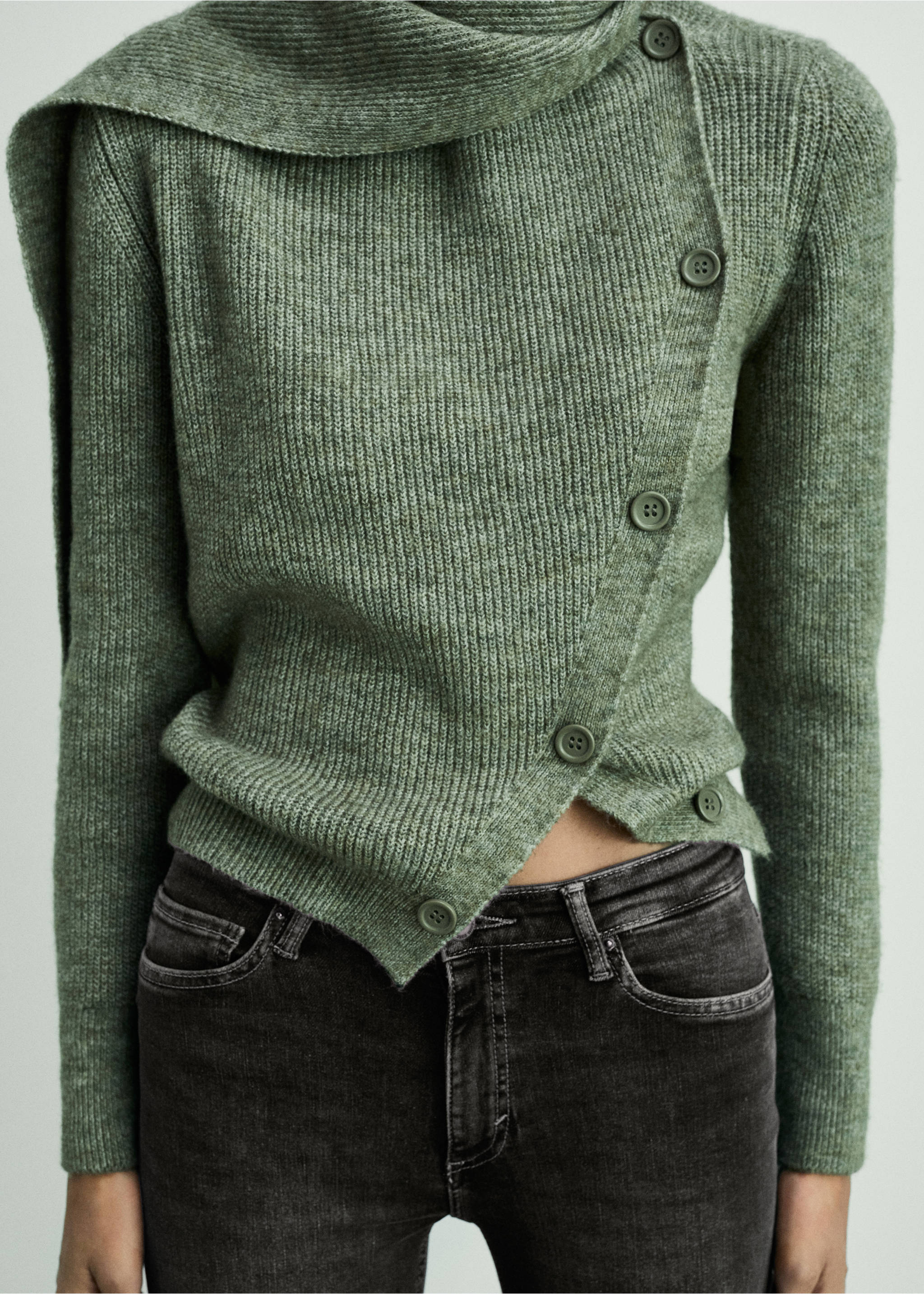 Mid-rise skinny jeans - Details of the article 6, Open Grey. Ref: 87000250-00.