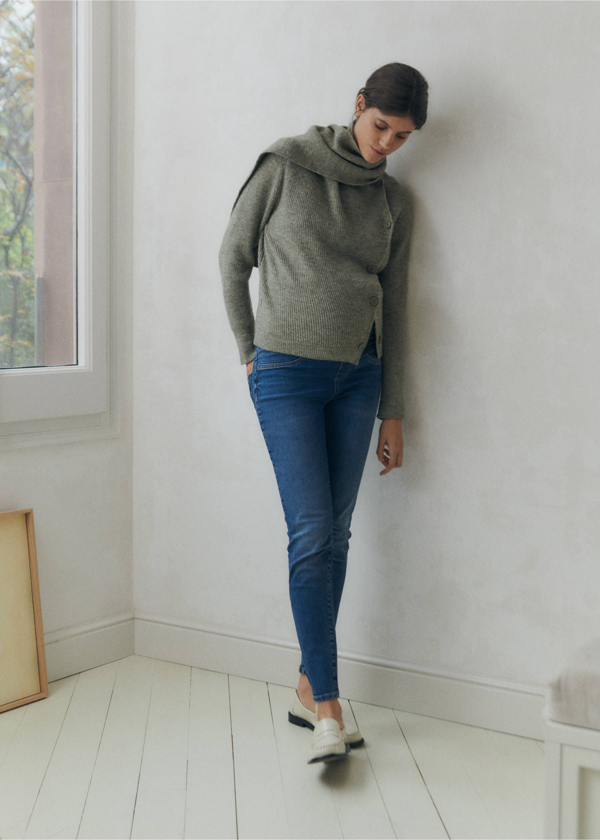 Maternity skinny jeans - Details of the article 6, Dark Blue. Ref: 87000252-00.