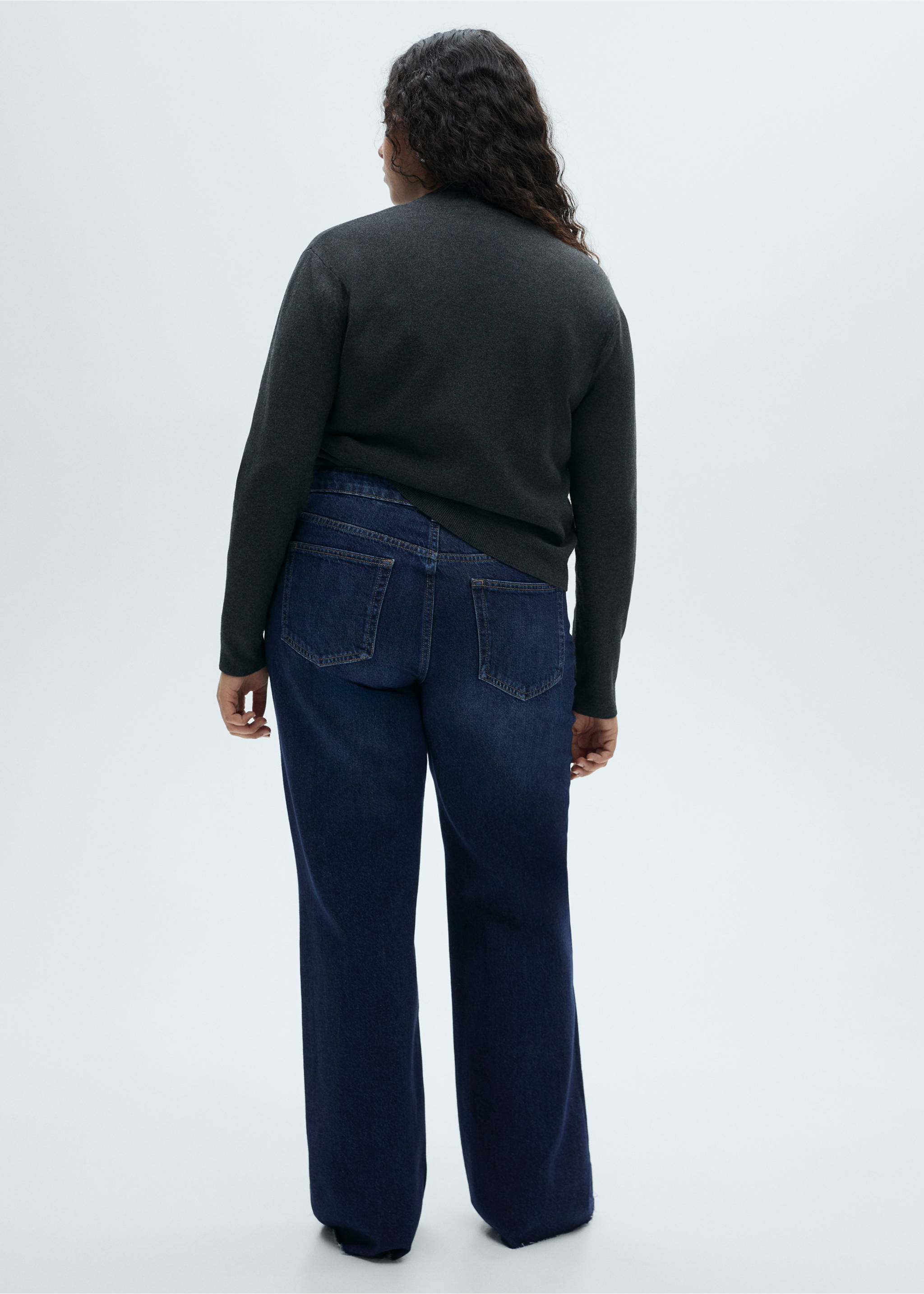 Danila high-waisted wide leg jeans - Details of the article 4, Dark Blue. Ref: 87000258-00.