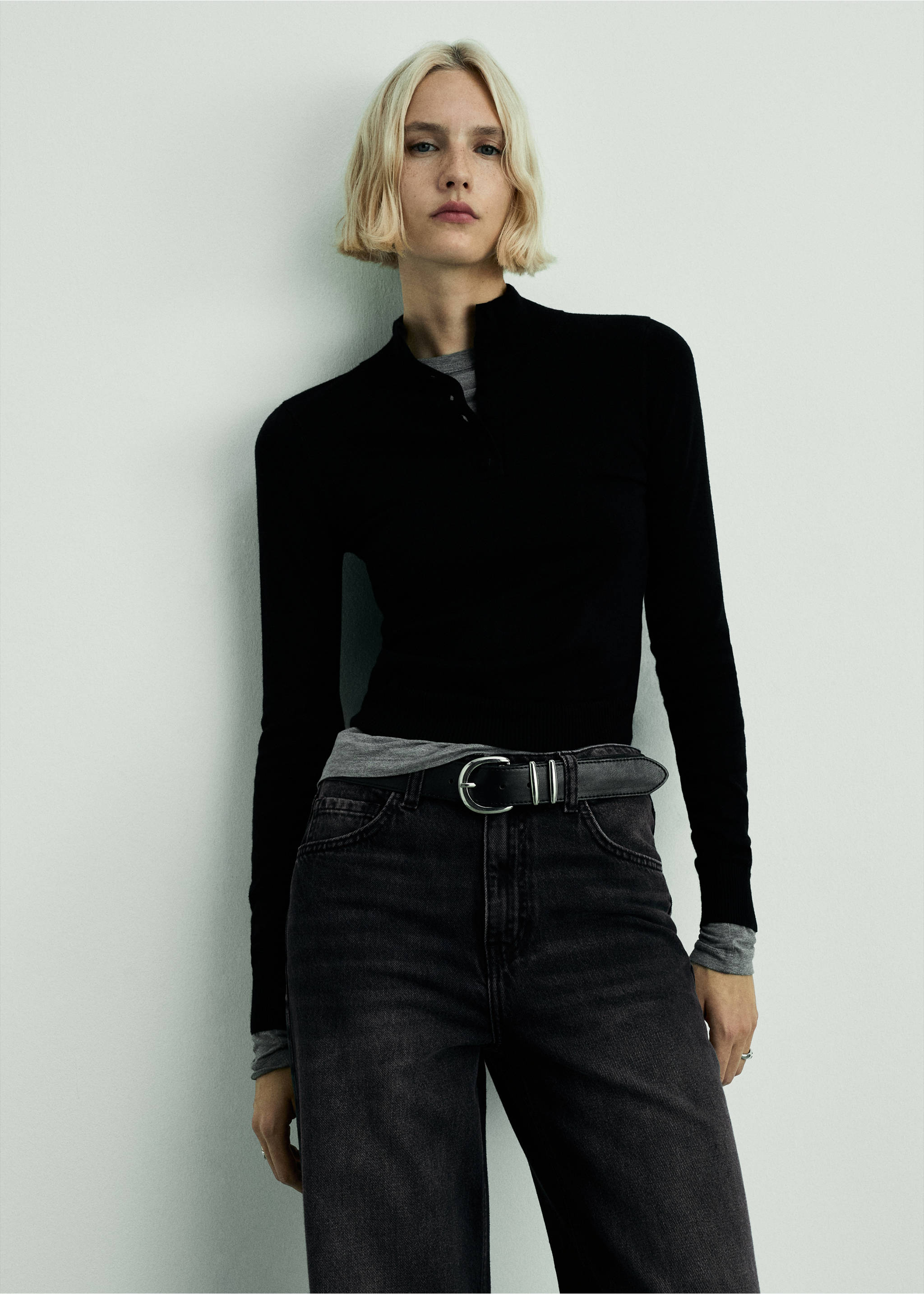 Danila High-Waist Wide-Leg Jeans - Detail des Artikels 1, Black denim. Ref: 87000259-00.