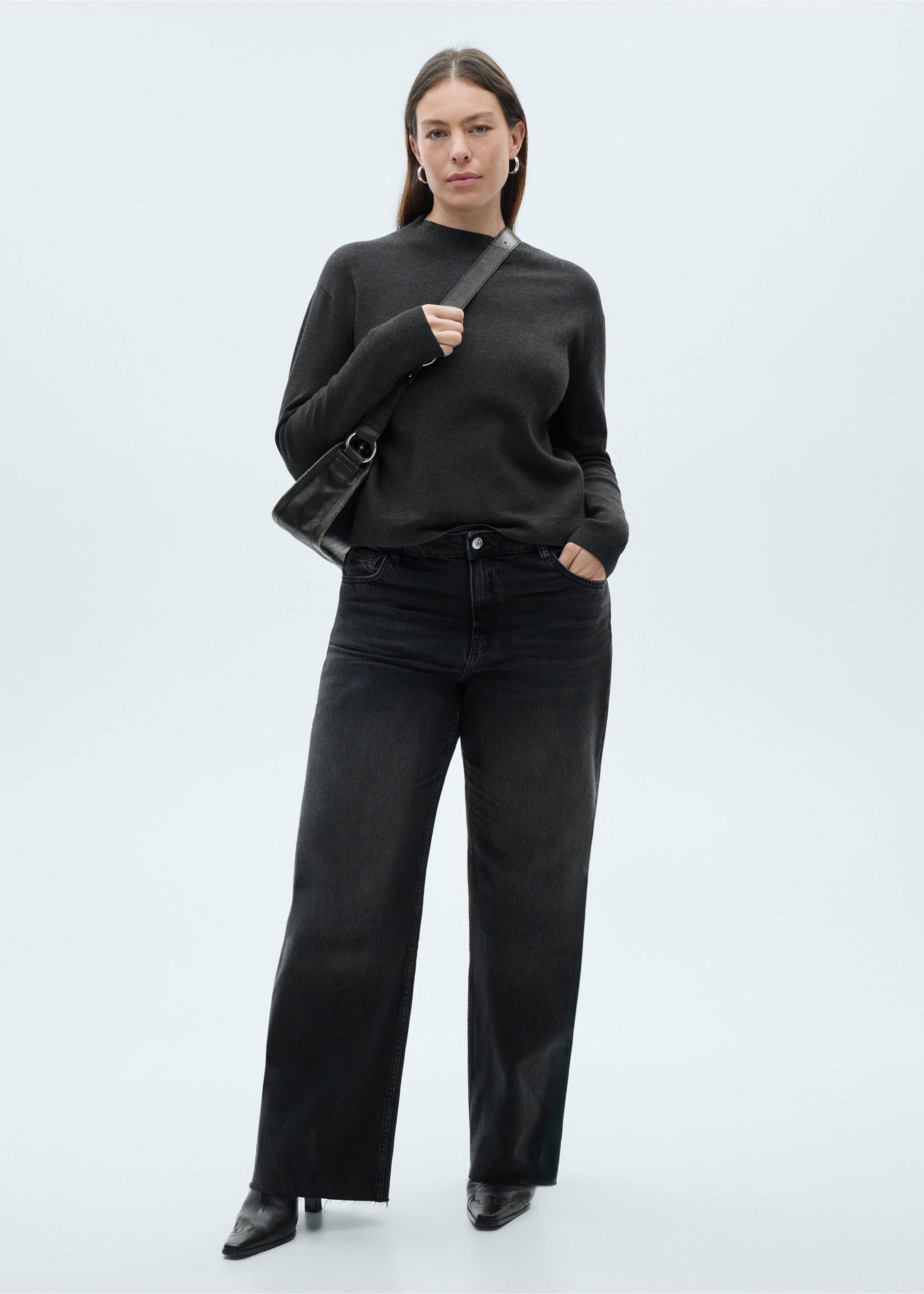 Danila High-Waist Wide-Leg Jeans - Detail des Artikels 3, Black denim. Ref: 87000259-00.