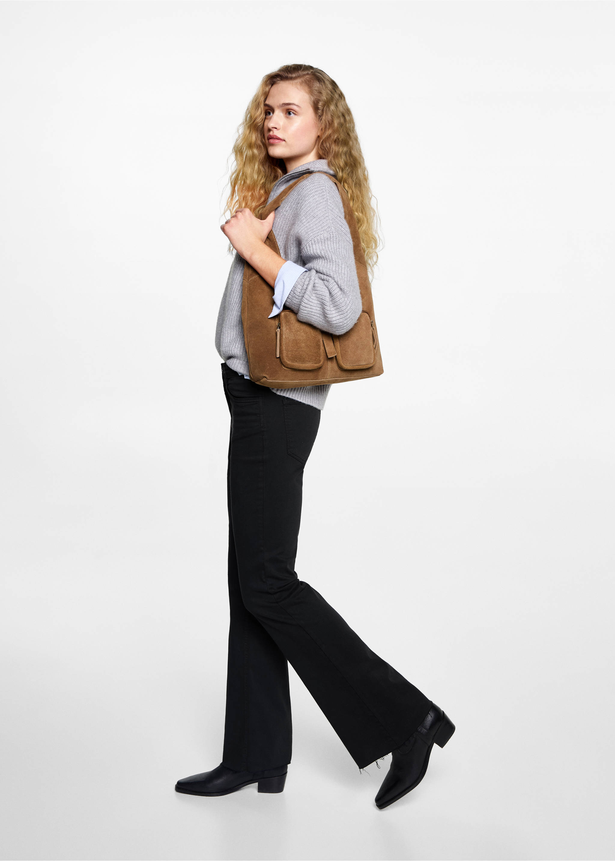 Flared jeans - General plane, Black denim. Ref: 87000262-00.