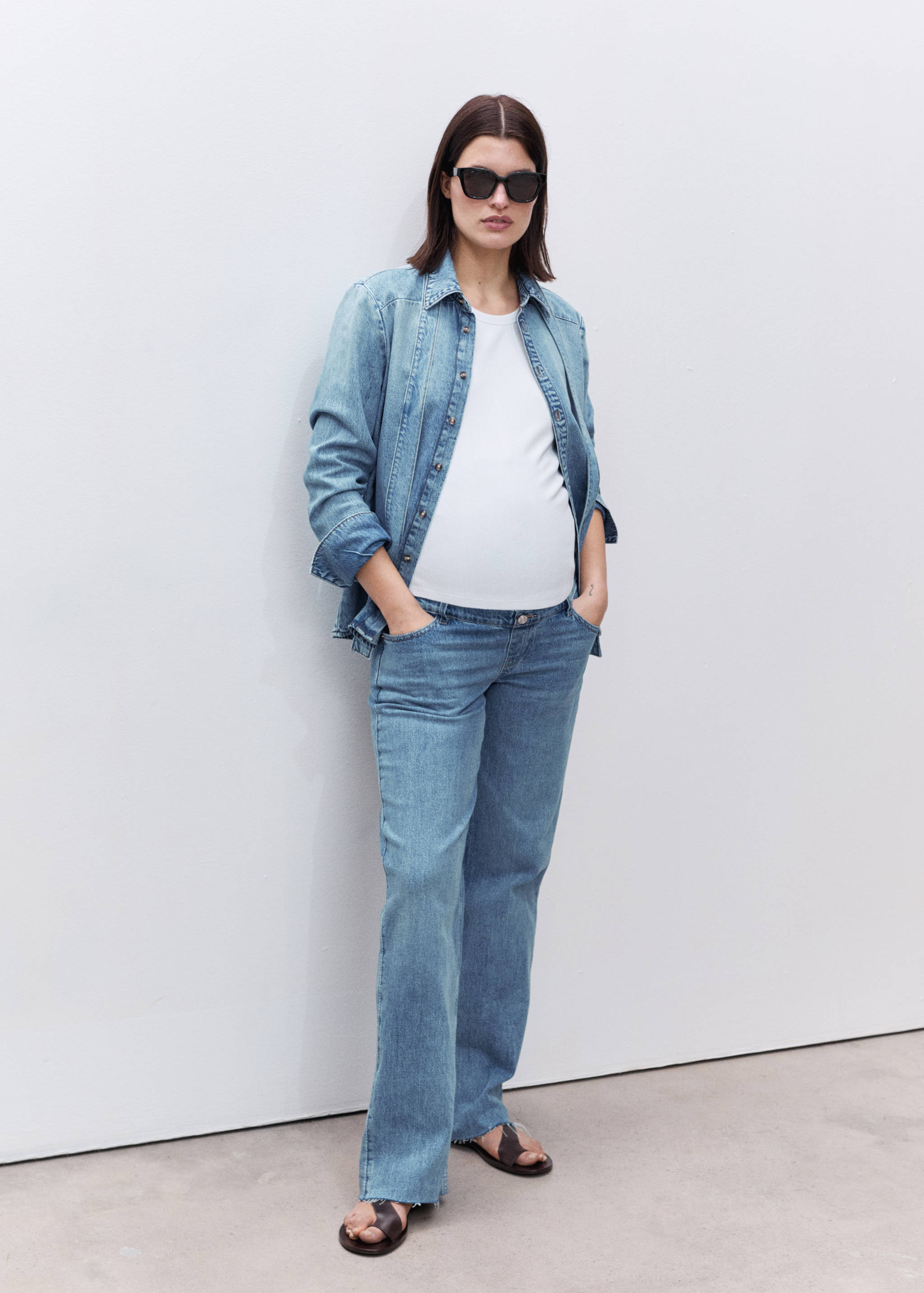 Maternity wide leg jeans - General plane
