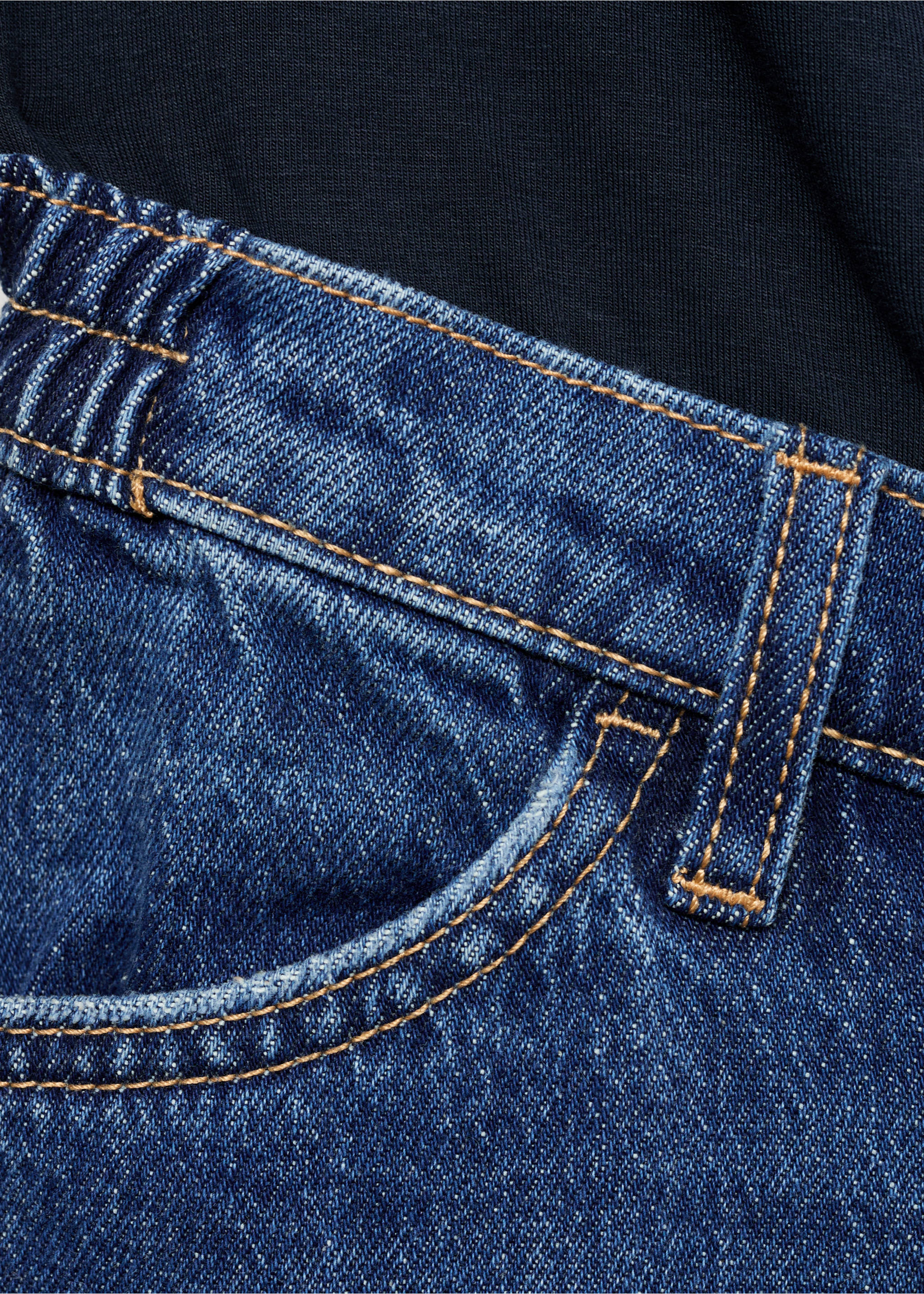 Maternity wide leg jeans - Details of the article 8, Medium Blue. Ref: 87000265-00.