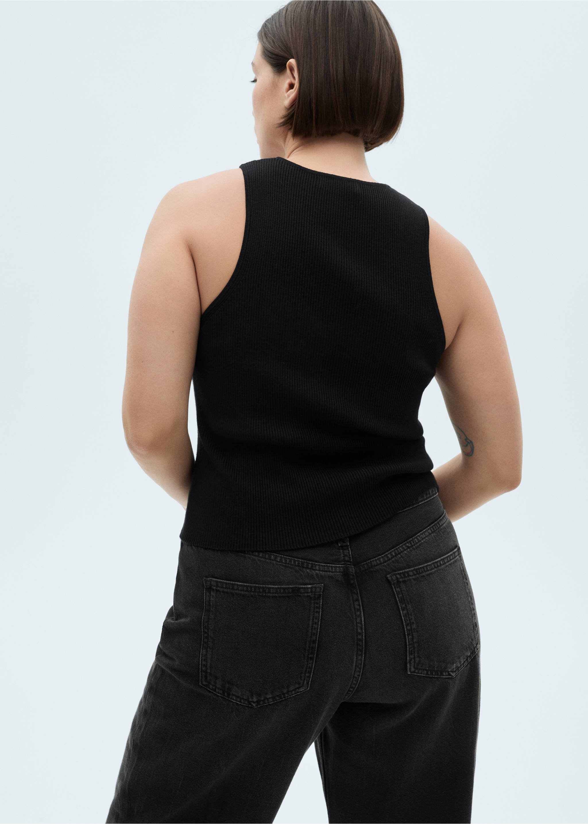 Jeans Fiona flare tiro medio - Detalle del artículo 4, Denim negro. Ref: 87000270-00.