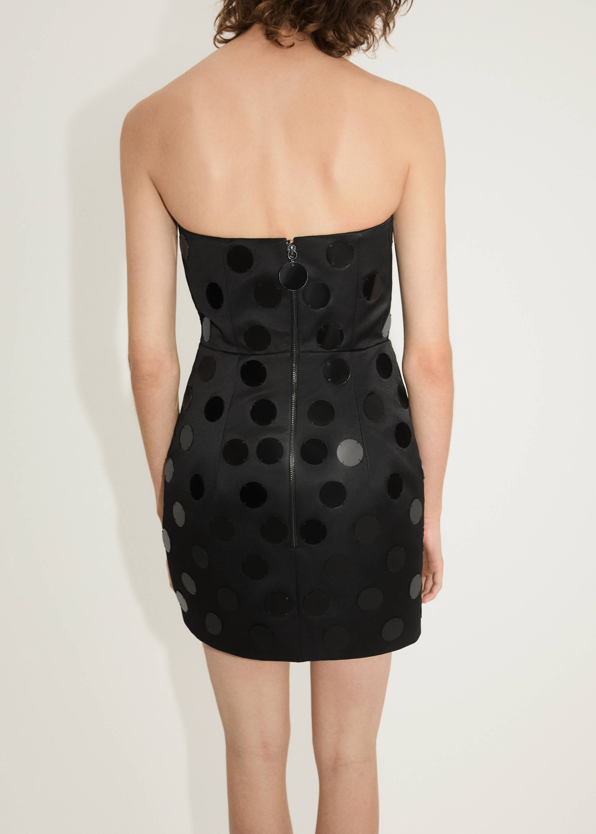 Short strapless dress with mirrors - Reverse of the article