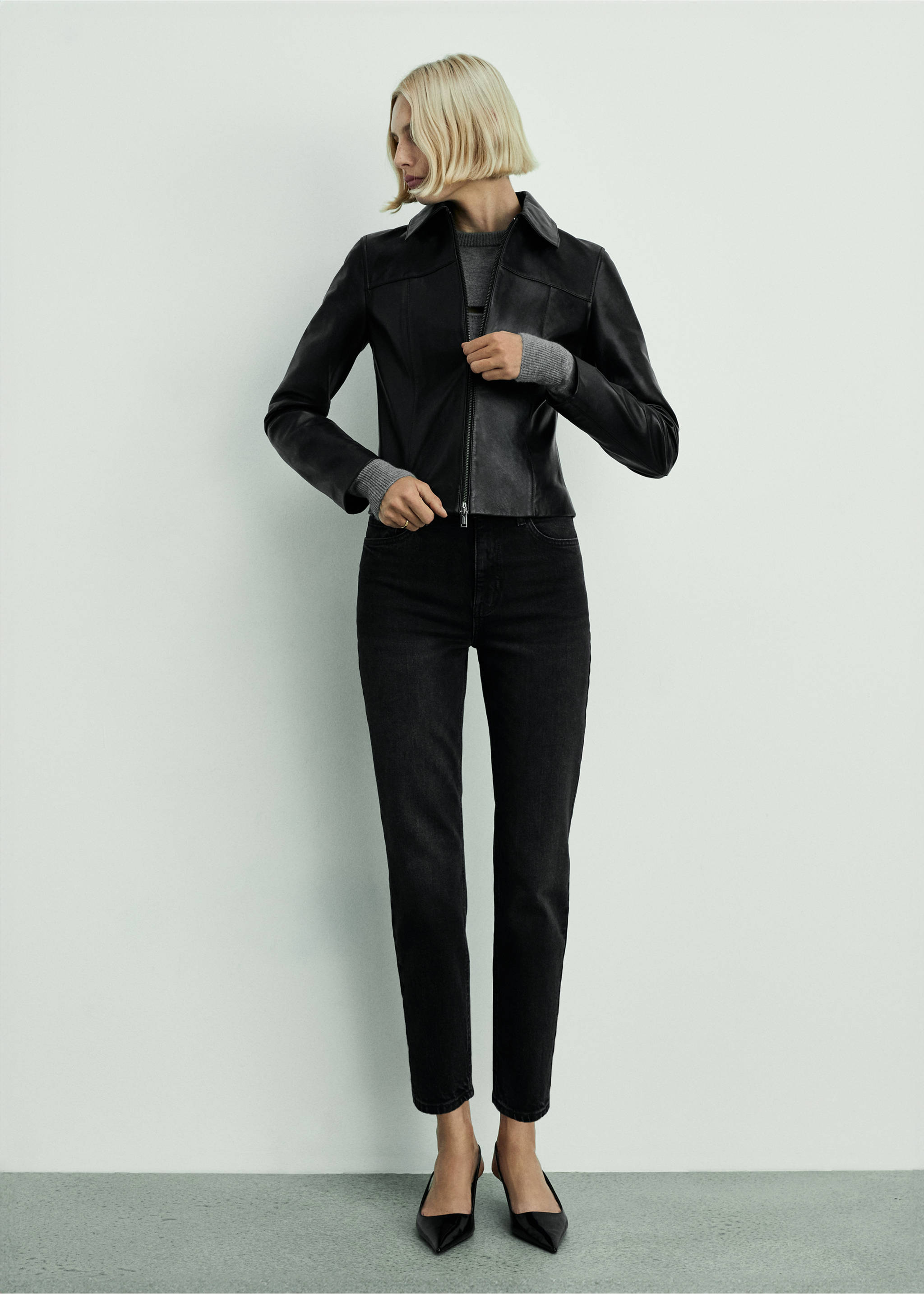 Jean Newmom confort taille haute - Plan général, Black denim. Ref: 87000290-00.