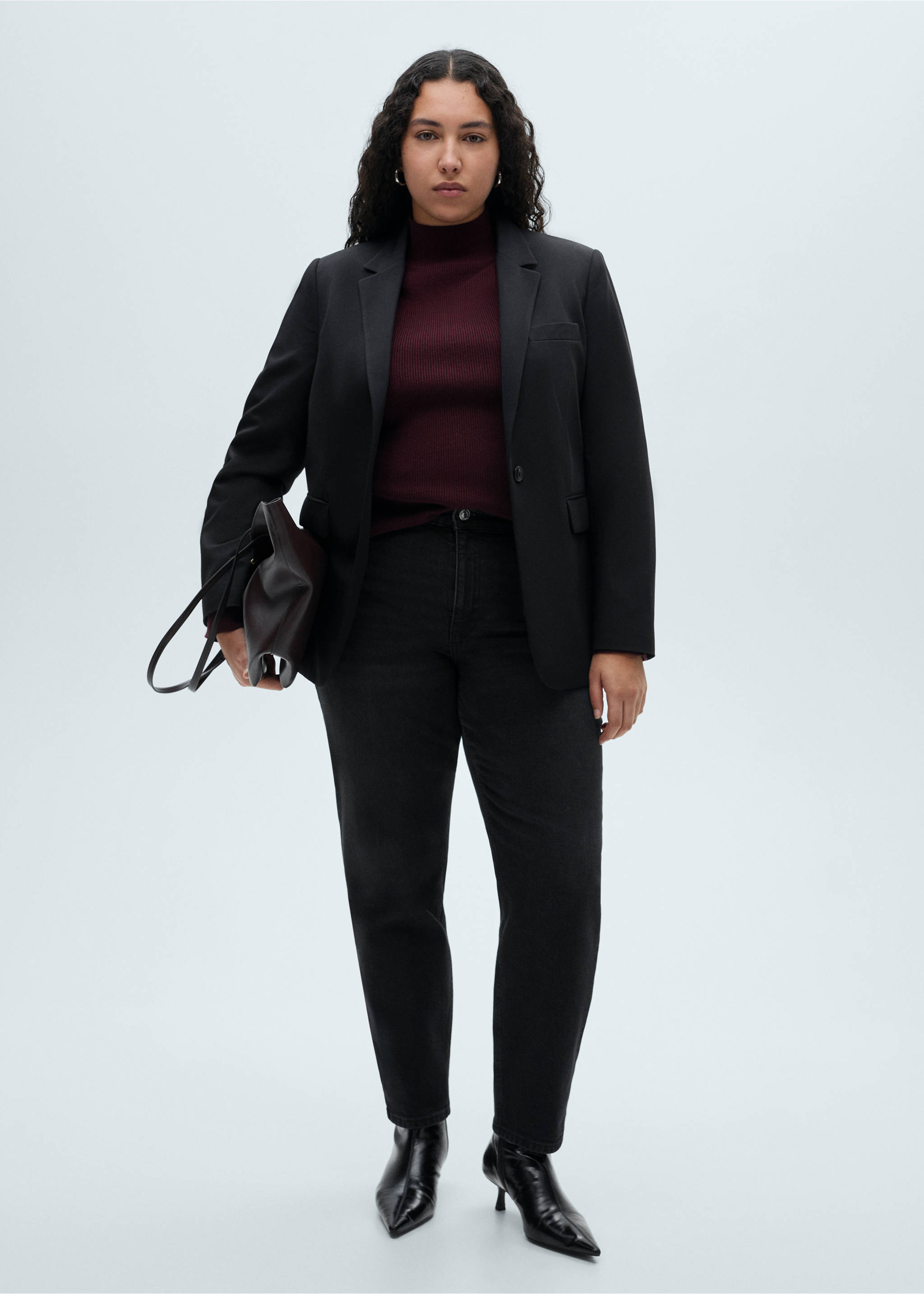 Jean Newmom confort taille haute - Détail de l'article 3, Black denim. Ref: 87000290-00.