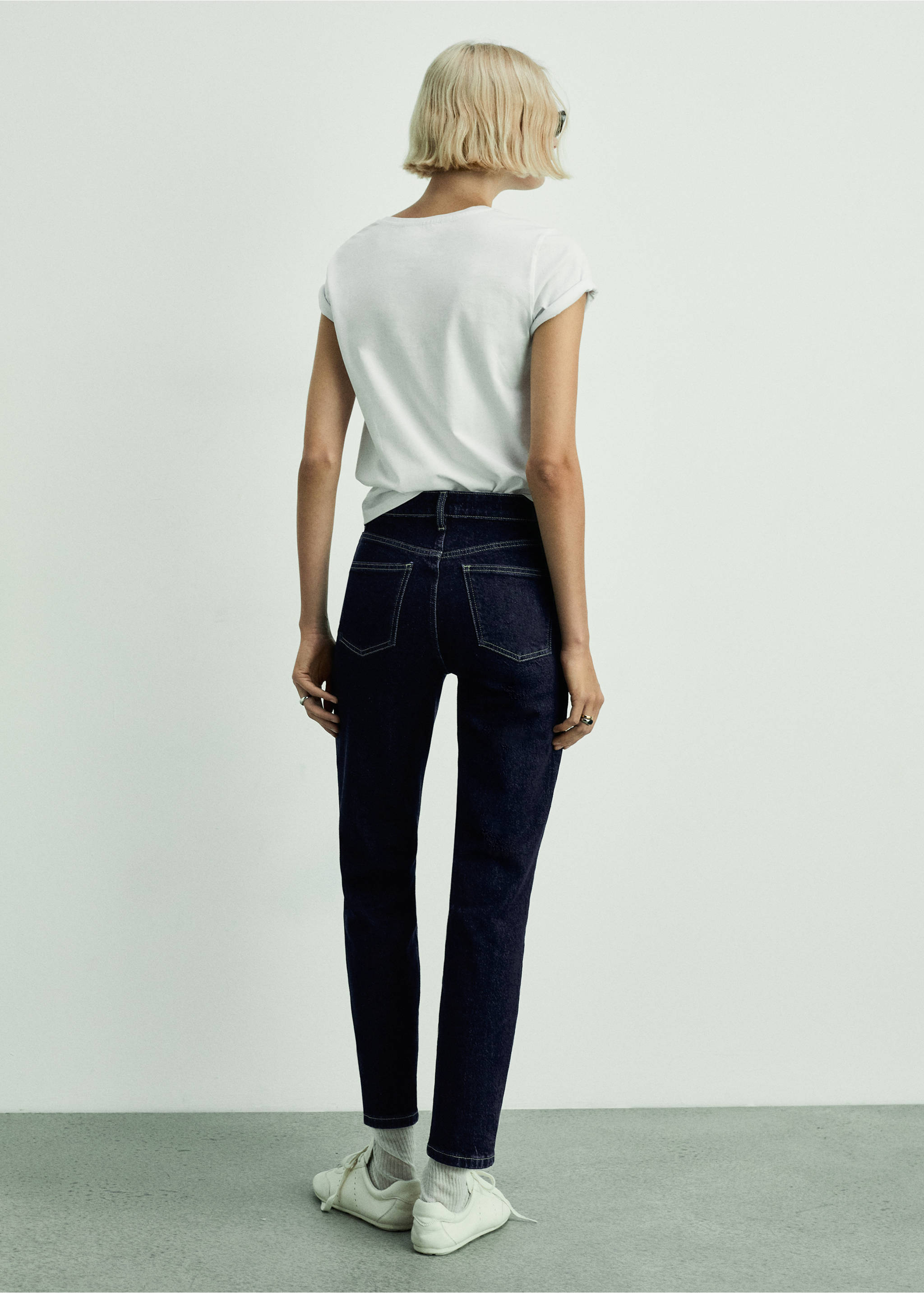 Jean Newmom confort taille haute - Verso de l’article, Bleu. Ref: 87000291-00.