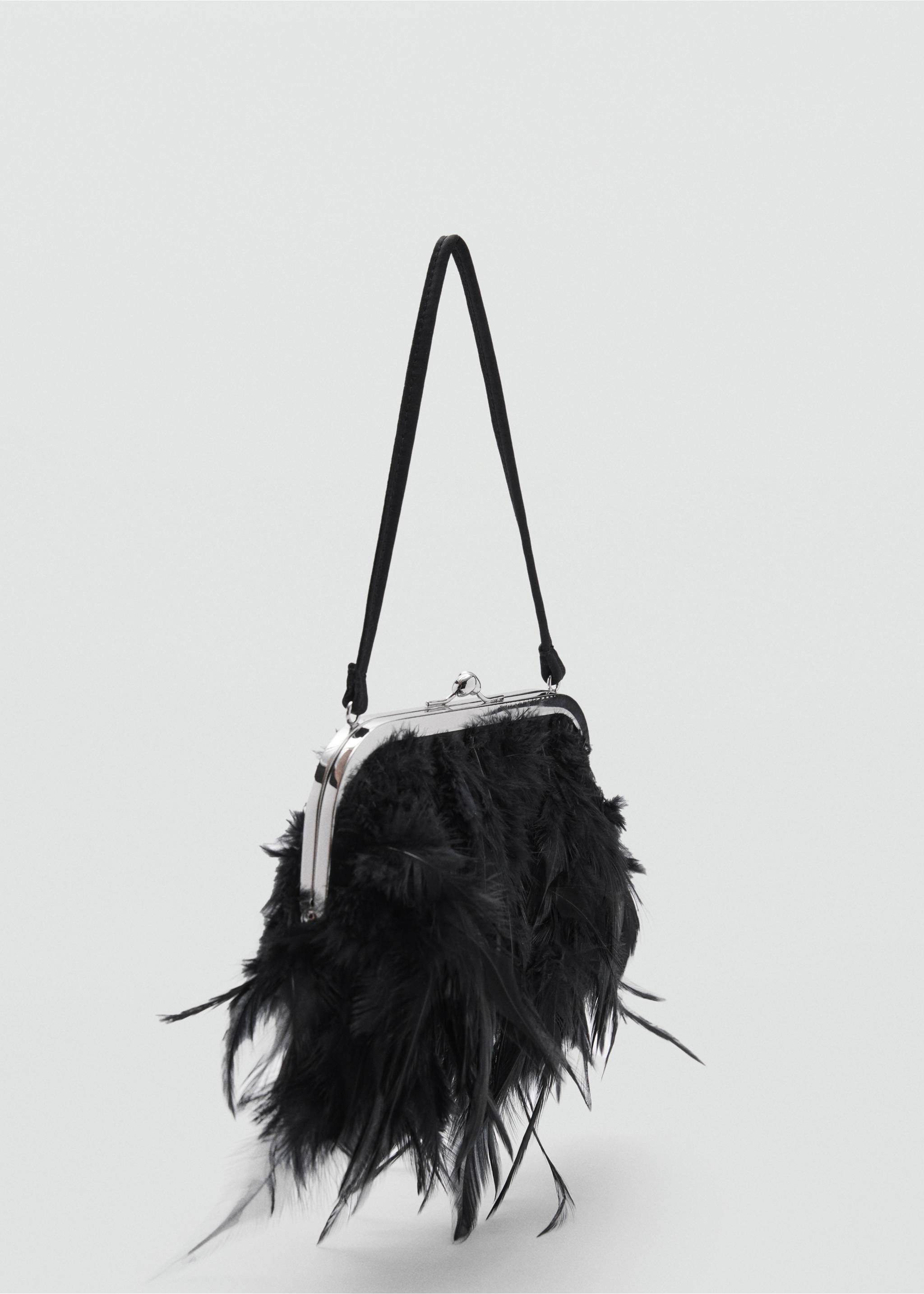 Sac plumes anse courte - Plan moyen, Noir. Ref: 87000295-00.