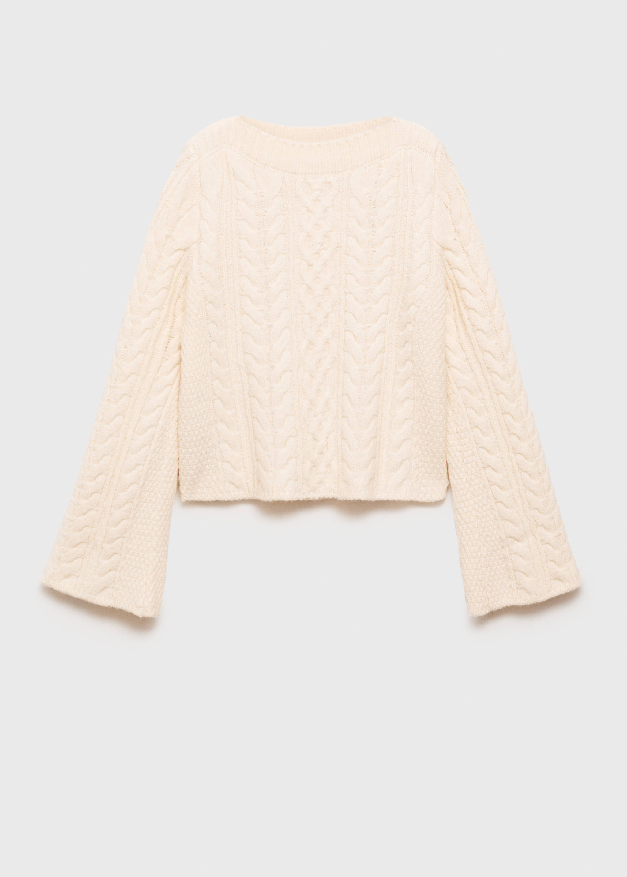 Sweter z rozszerzanym rękawem z dzianiny z warkoczami - Artykuł bez modela/modelki