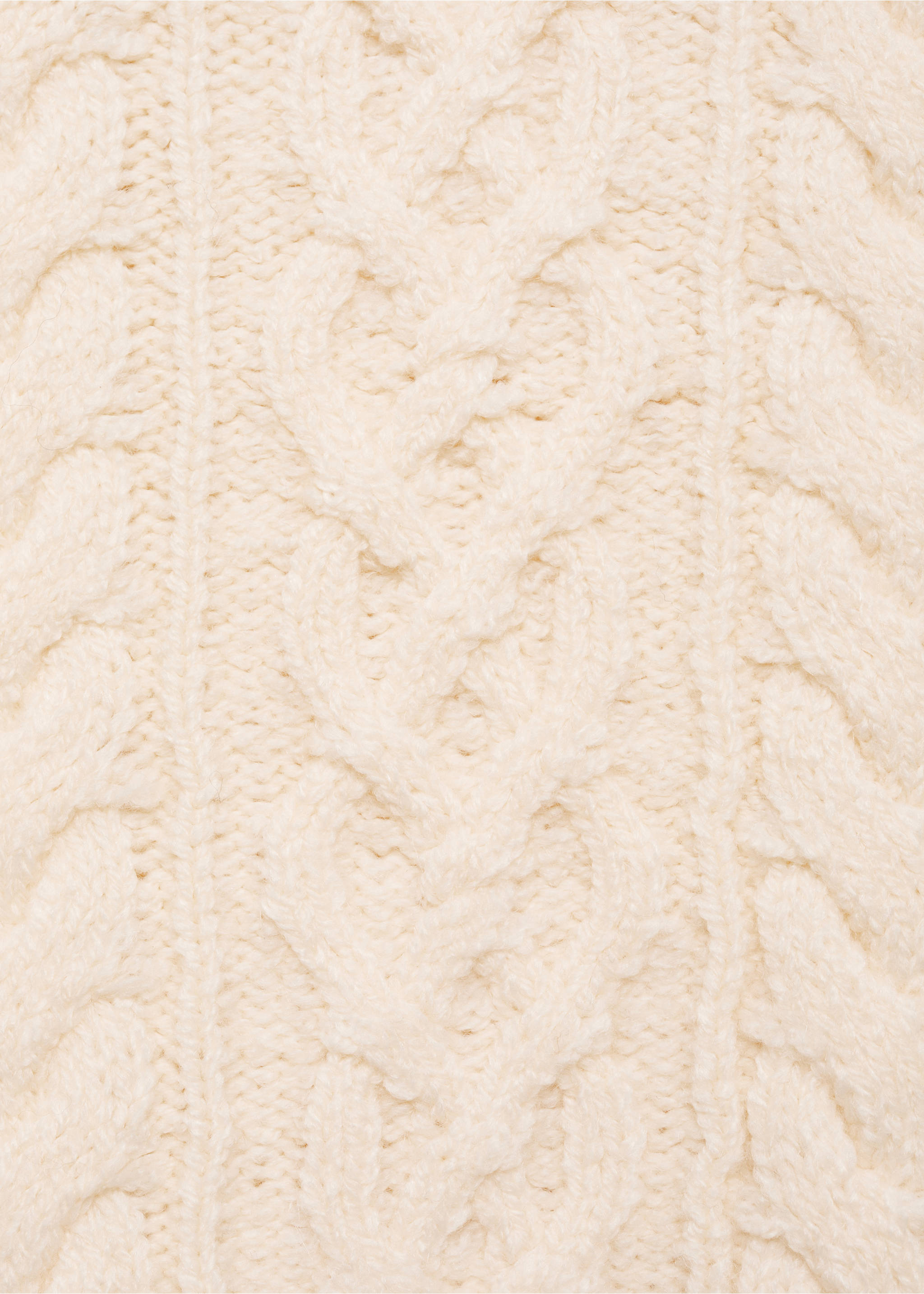 Twisted knitted flared-sleeve sweater - Details of the article 0, Ecru. Ref: 87000350-00.
