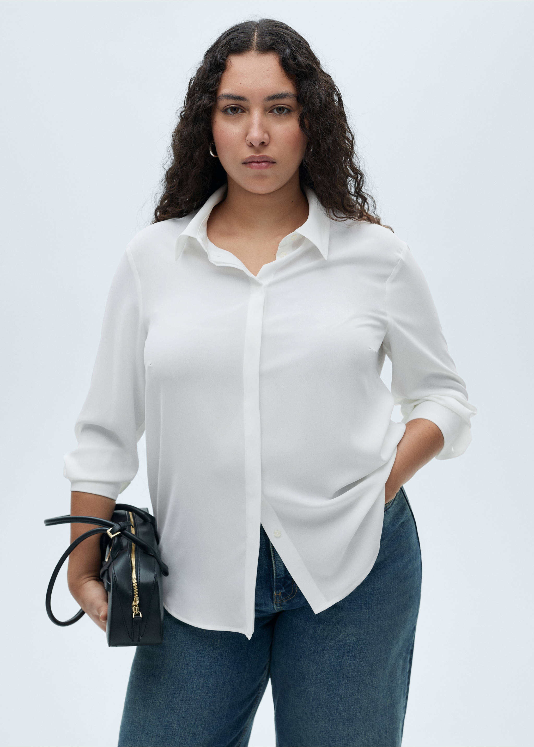 Chemise fluide manches longues - Détail de l'article 5, Blanc cassé. Ref: 87000351-00.